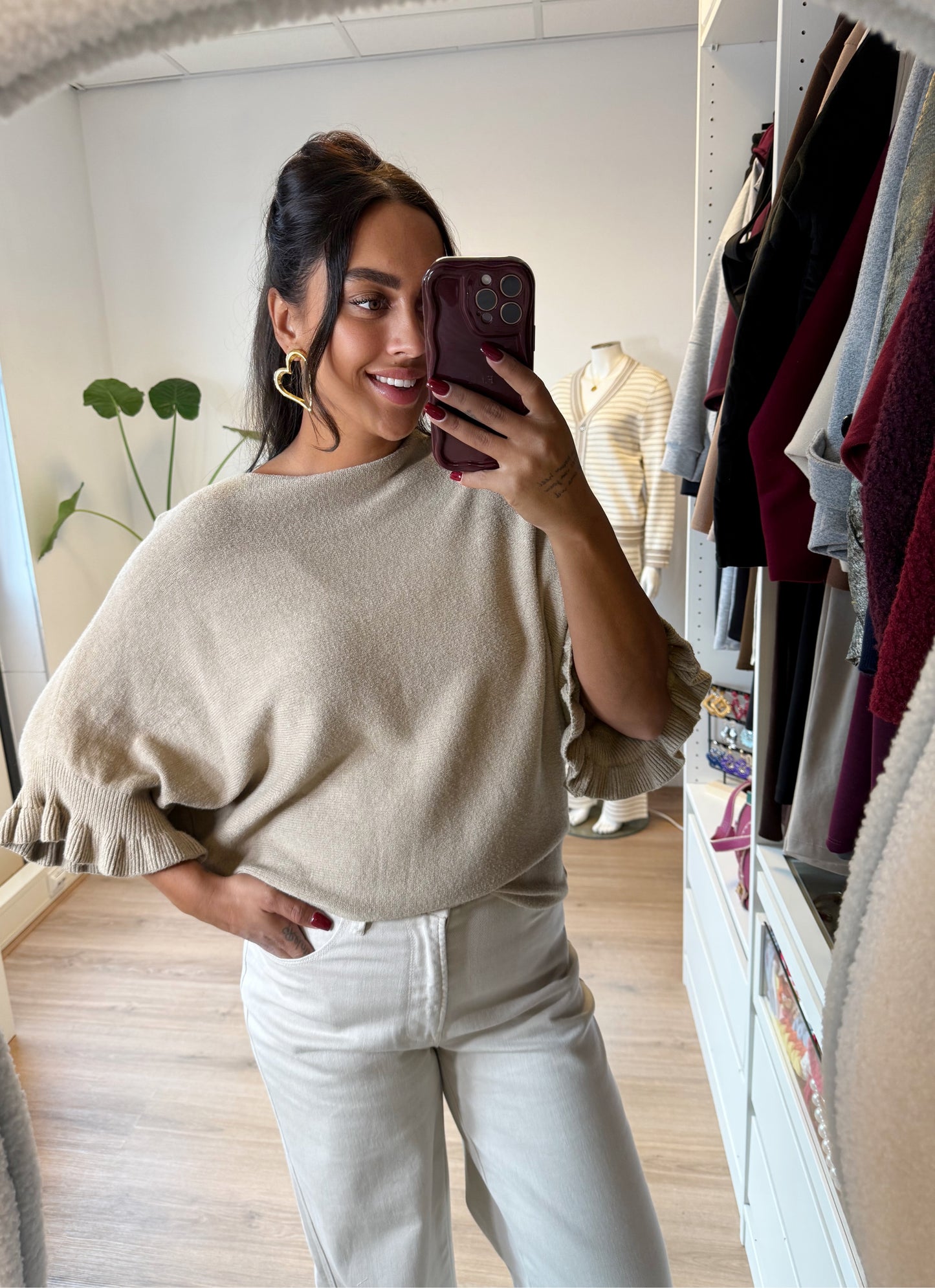 Bliss butterfly knit taupe