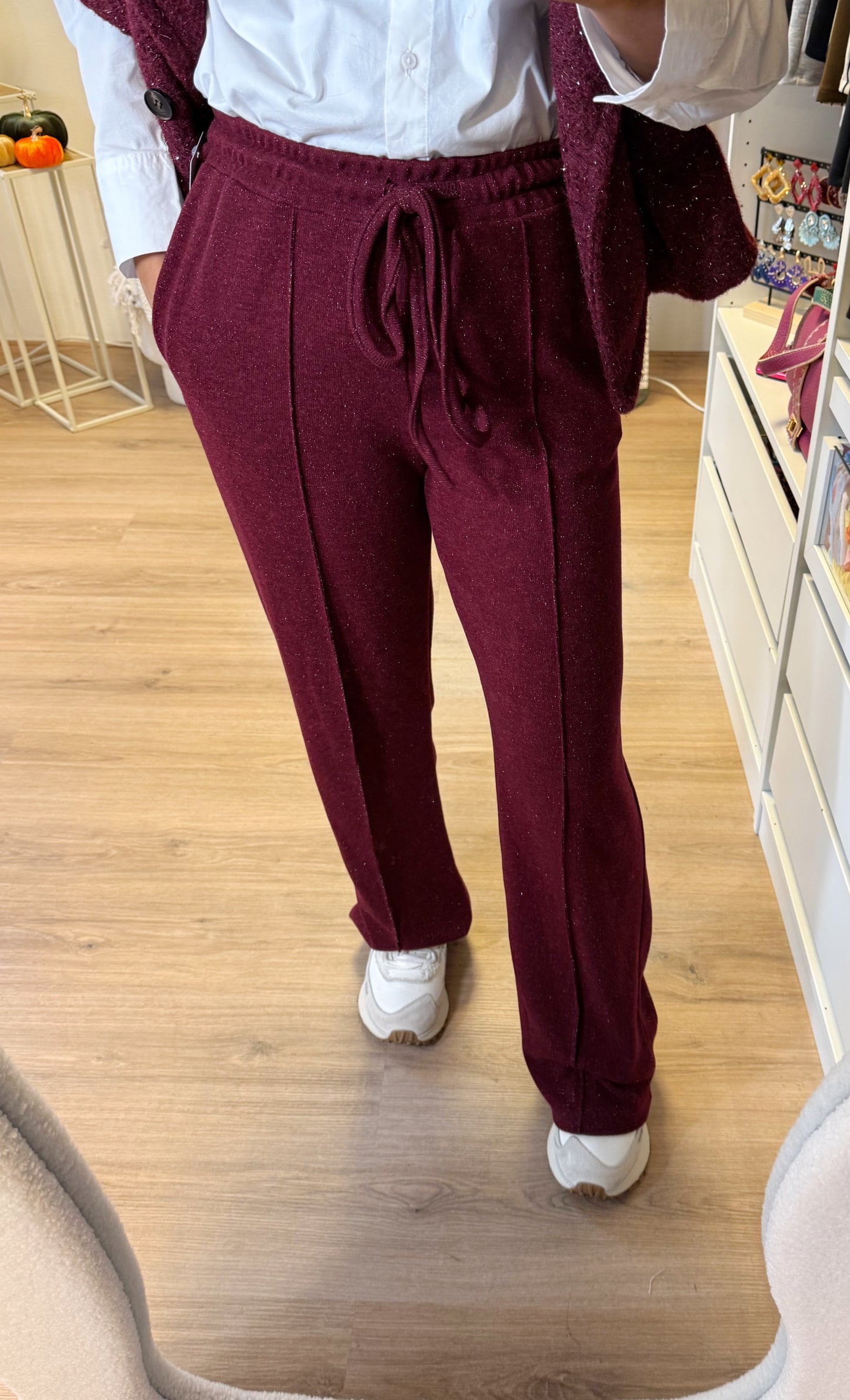 Sophia soft glitter jogger bordeaux