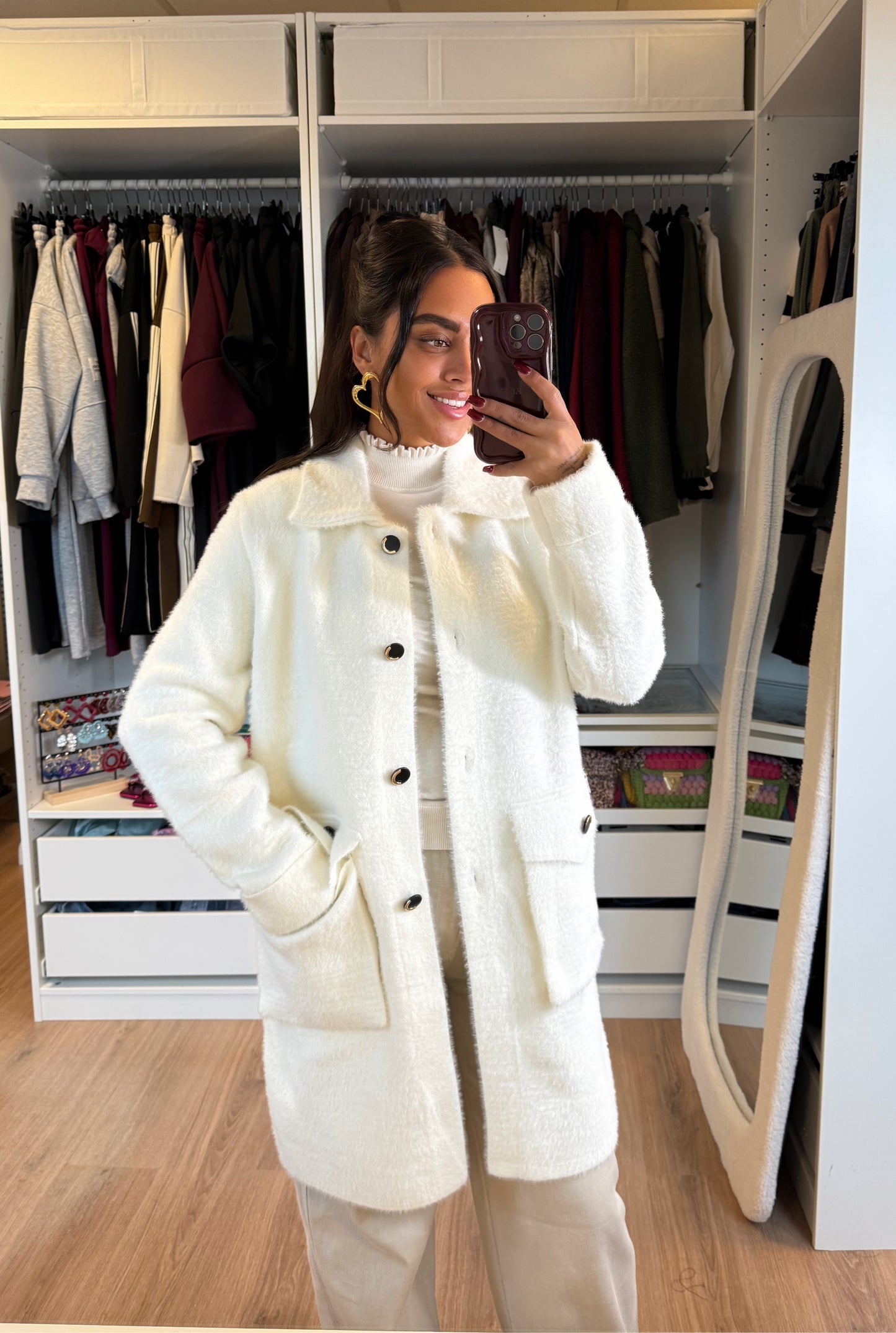 Viv button vest snow white