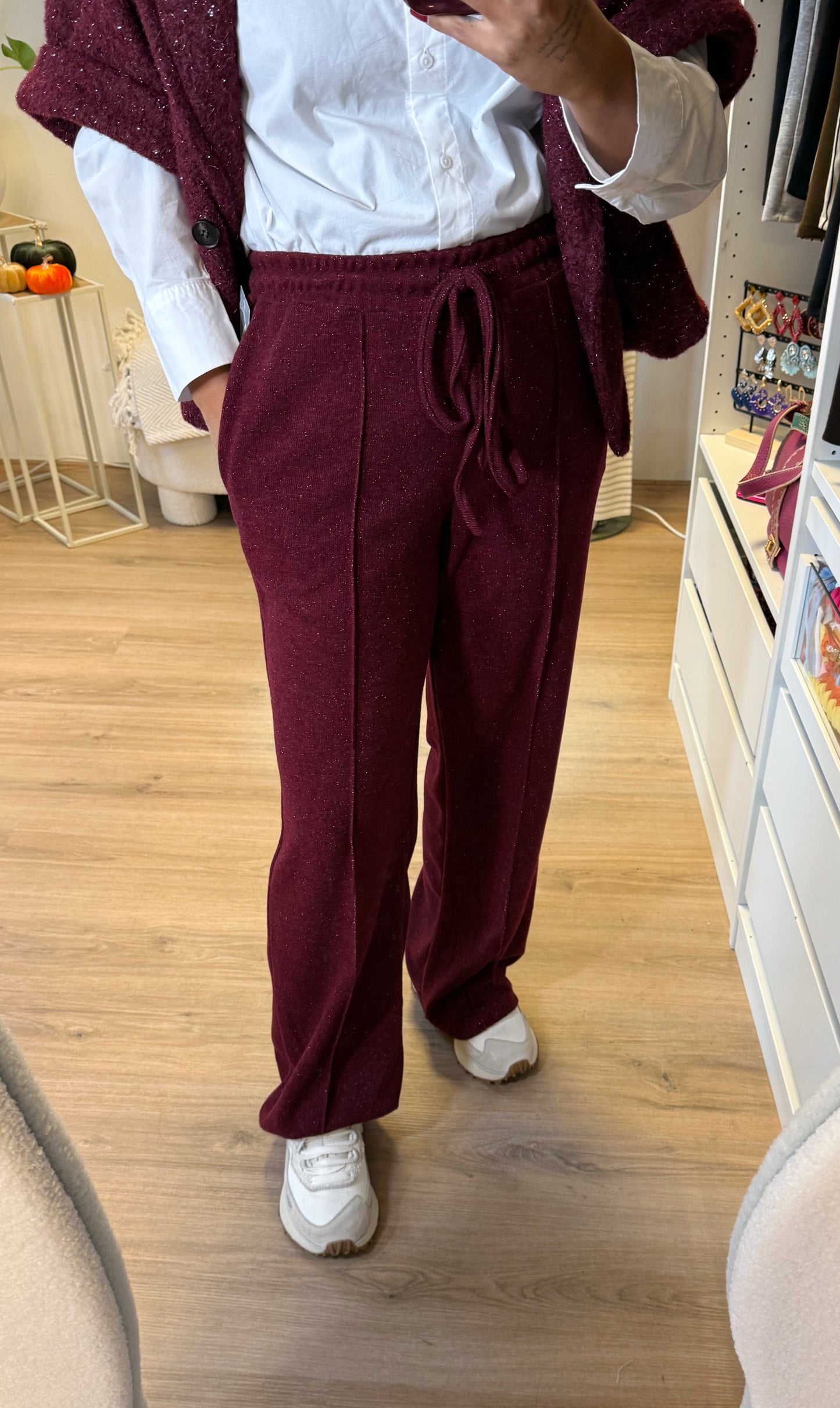 Sophia soft glitter jogger bordeaux