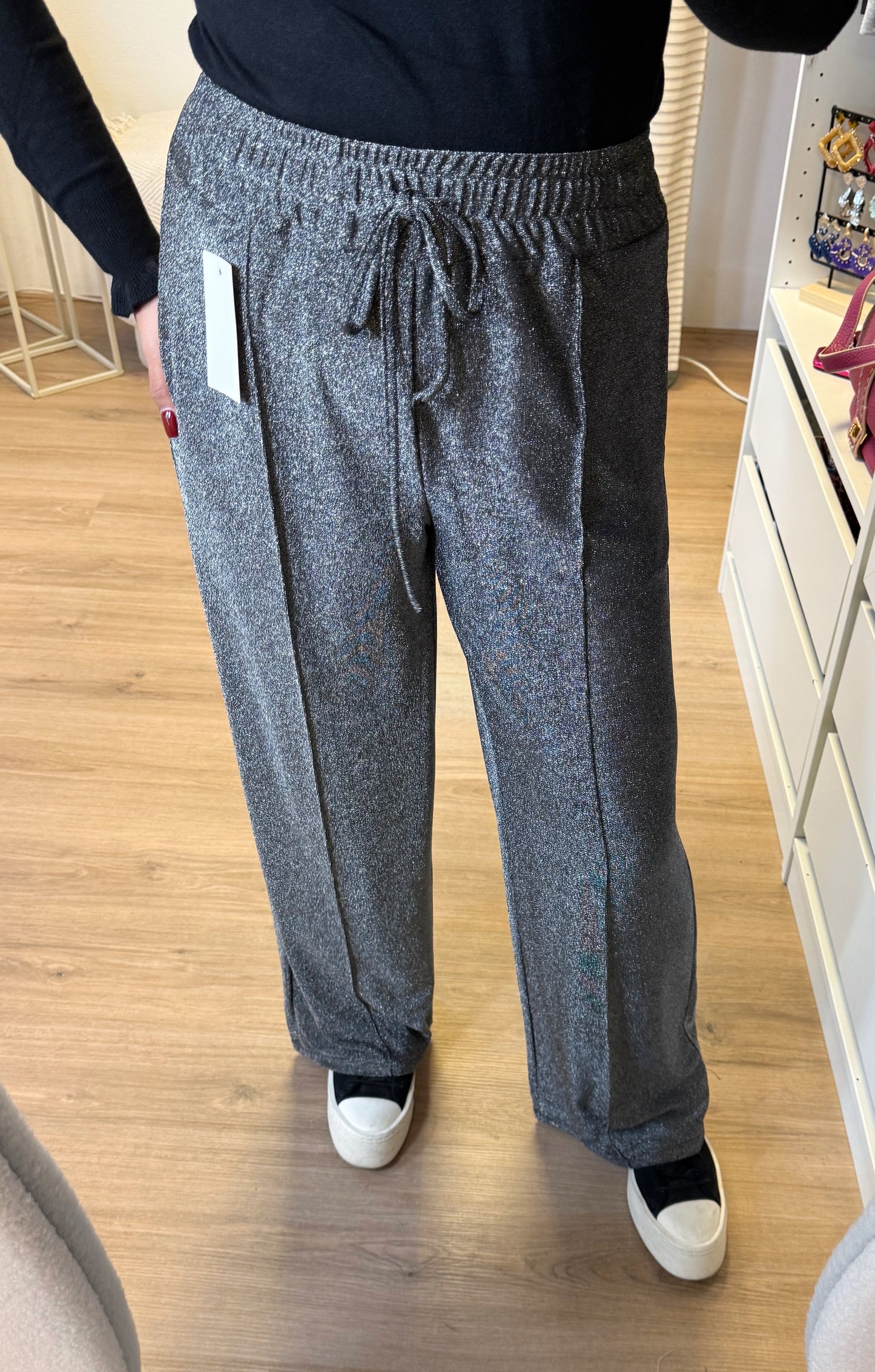 Grazia glitter pants silver