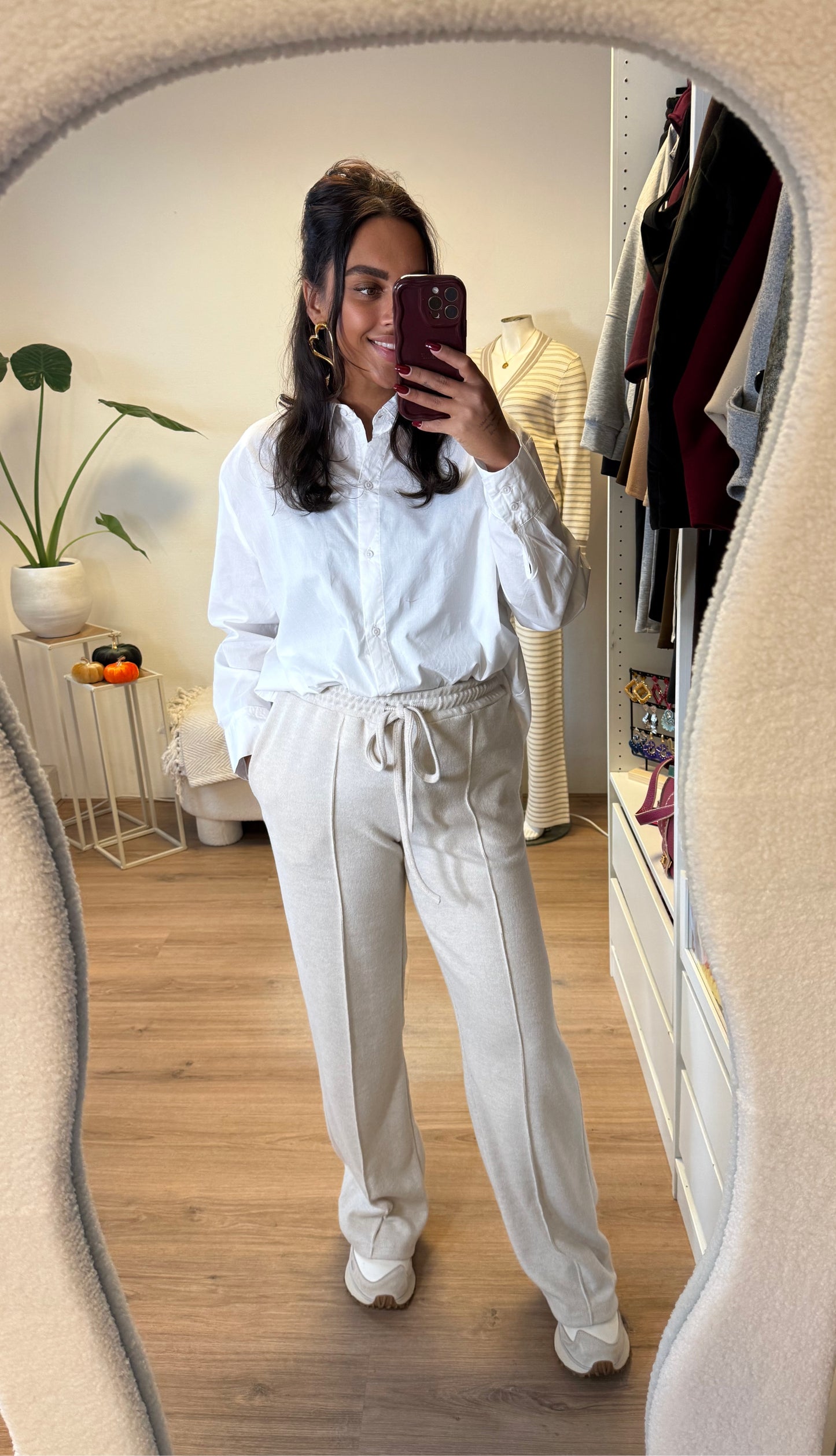 Sophia soft glitter jogger beige