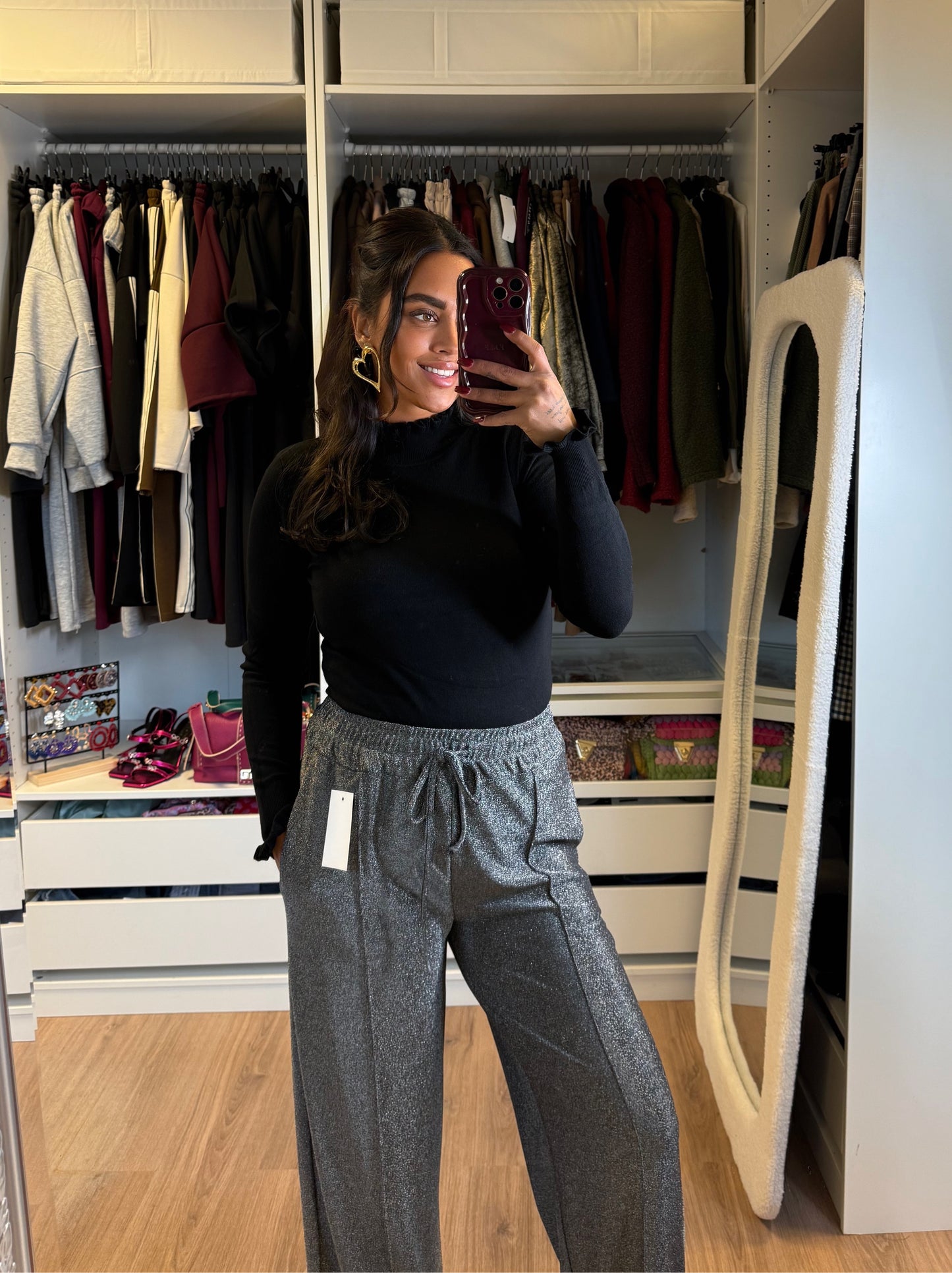 Grazia glitter pants silver
