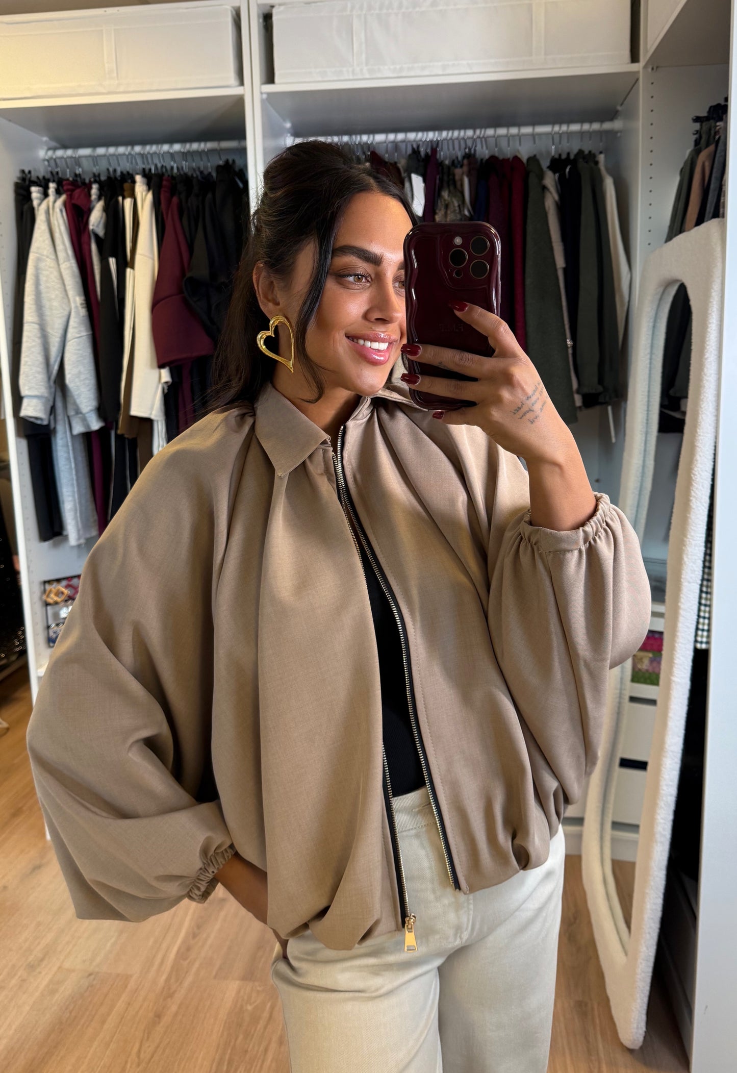 Beau butterfly jacket taupe
