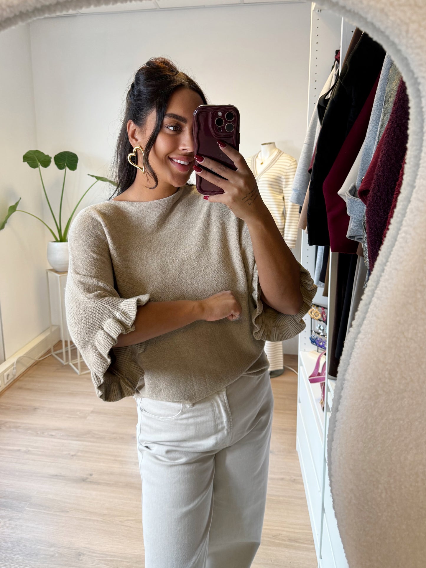 Bliss butterfly knit taupe
