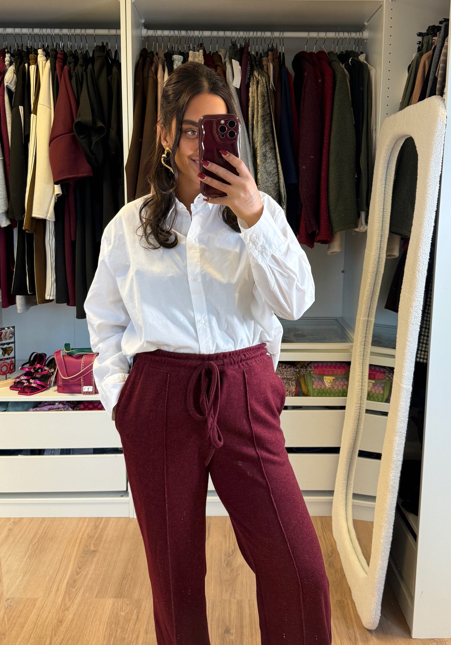 Sophia soft glitter jogger bordeaux