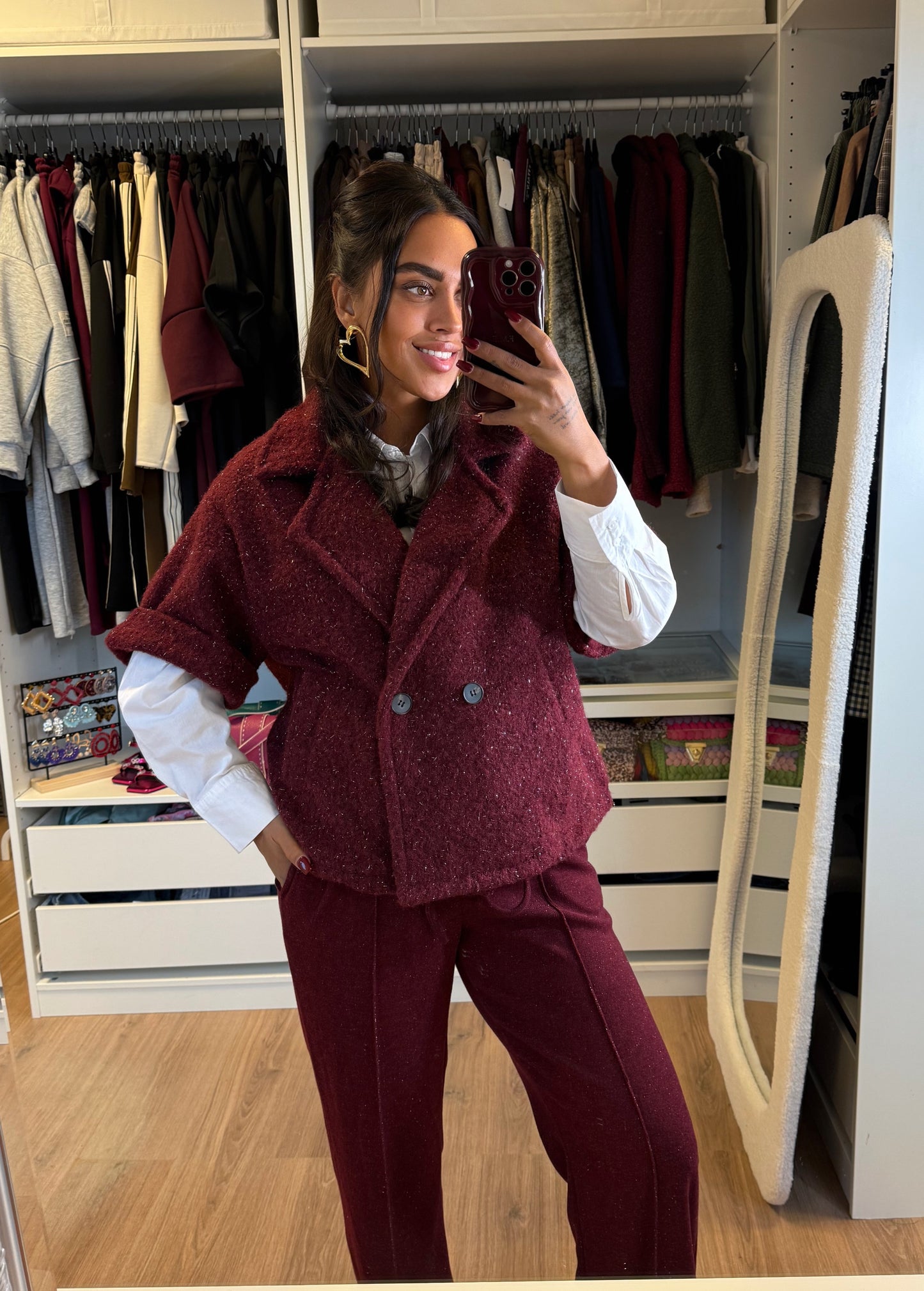 Sophia soft glitter jogger bordeaux