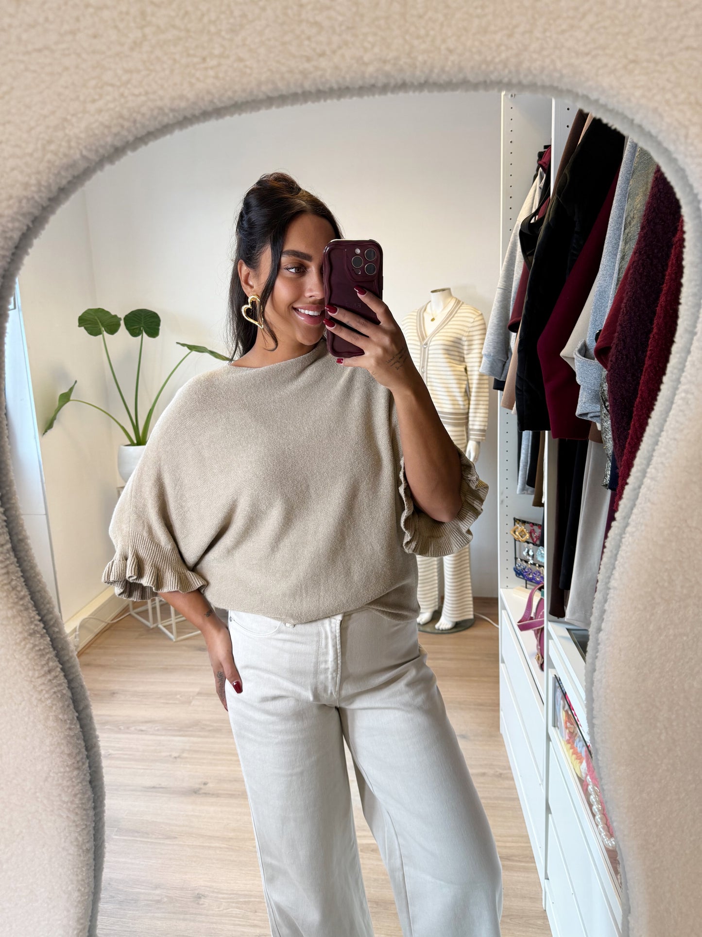 Bliss butterfly knit taupe