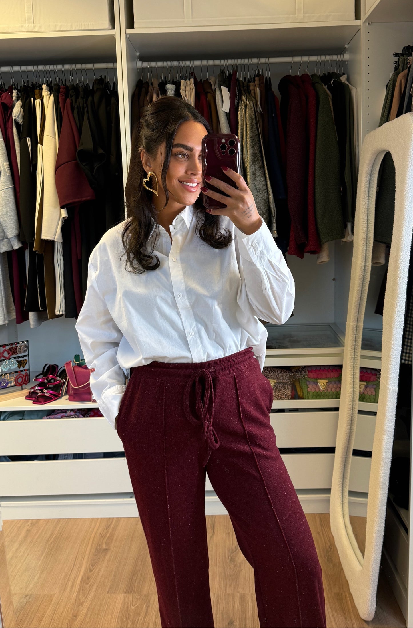 Sophia soft glitter jogger bordeaux