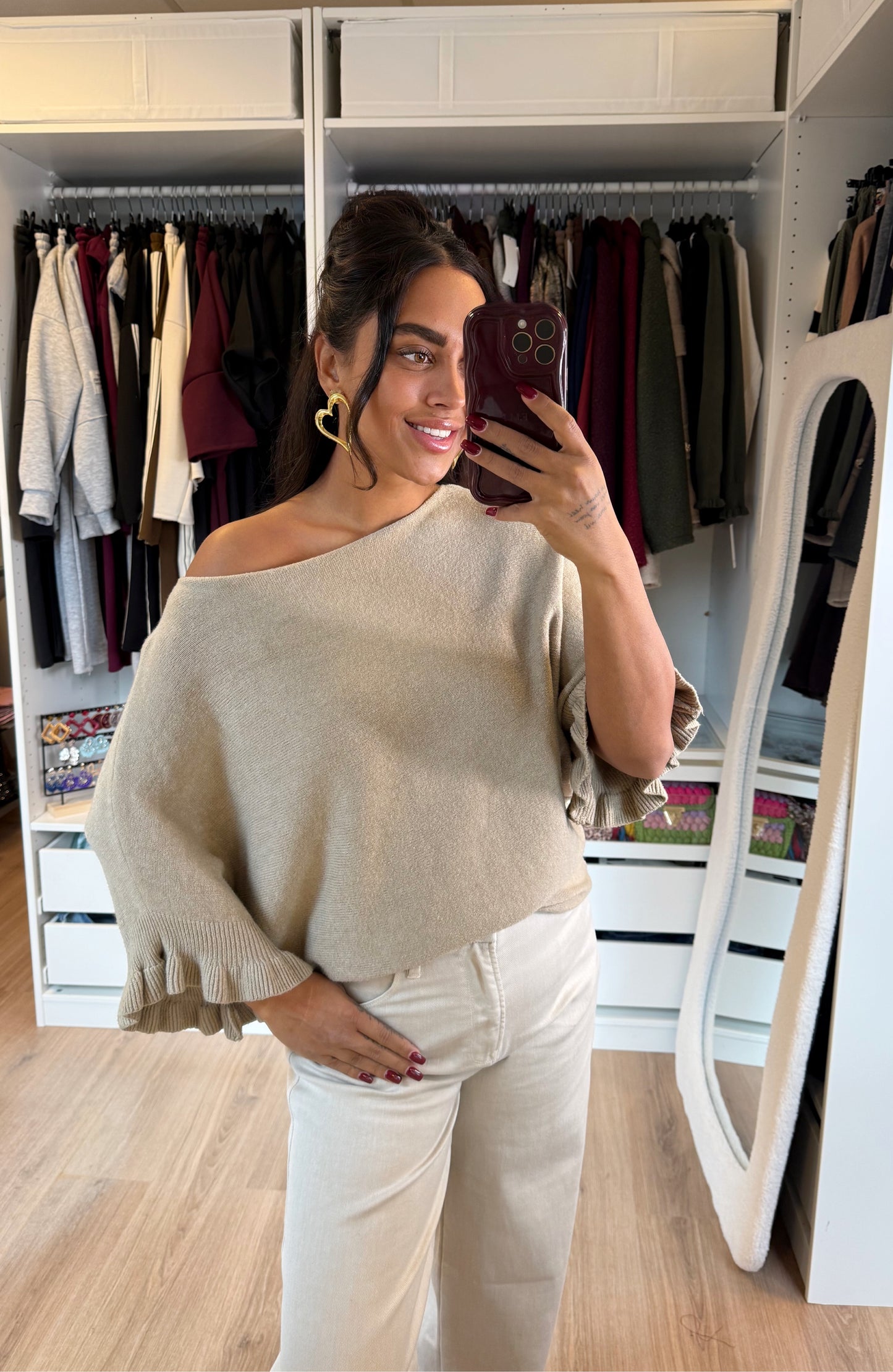 Bliss butterfly knit taupe