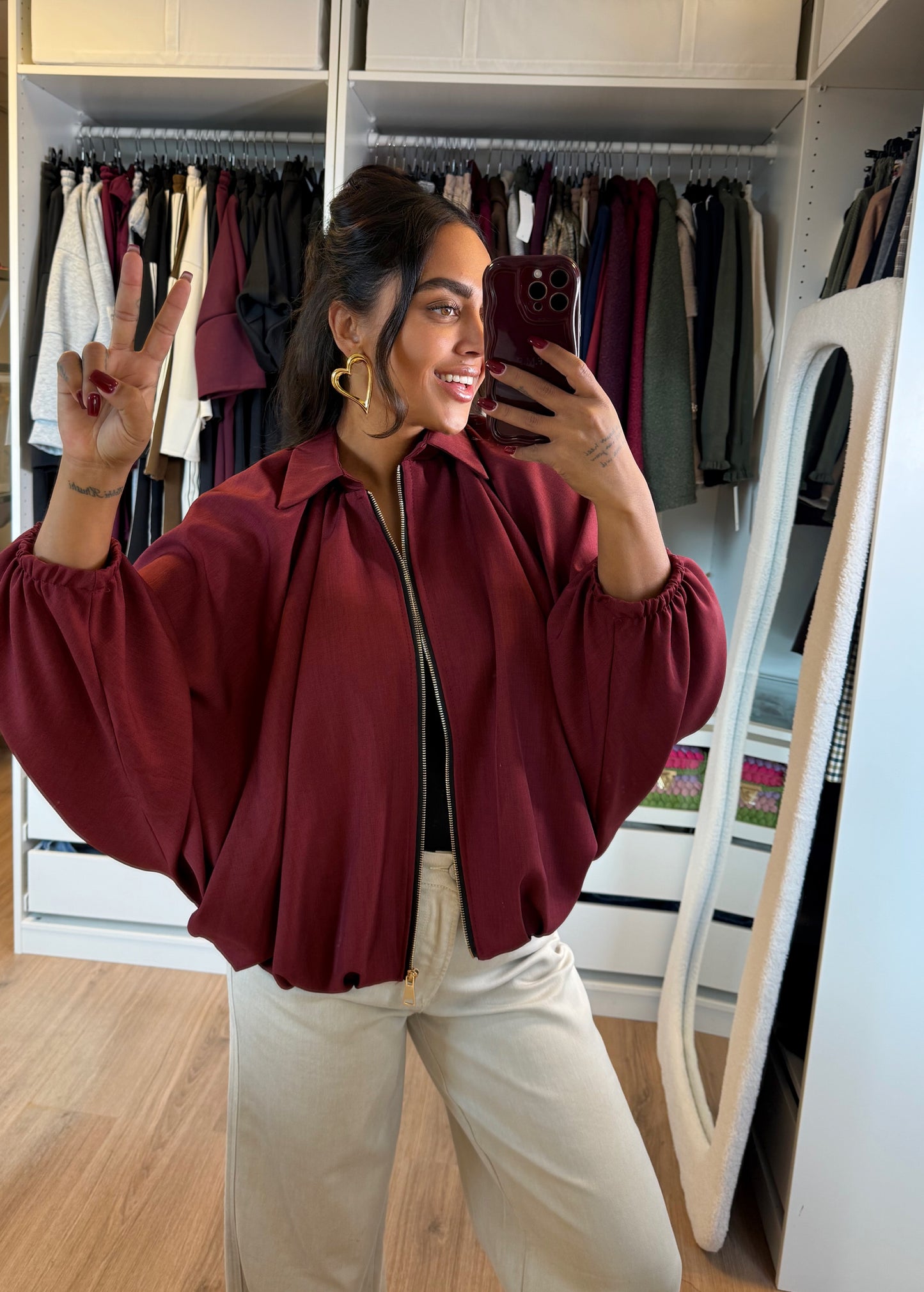 Beau butterfly jacket bordeaux
