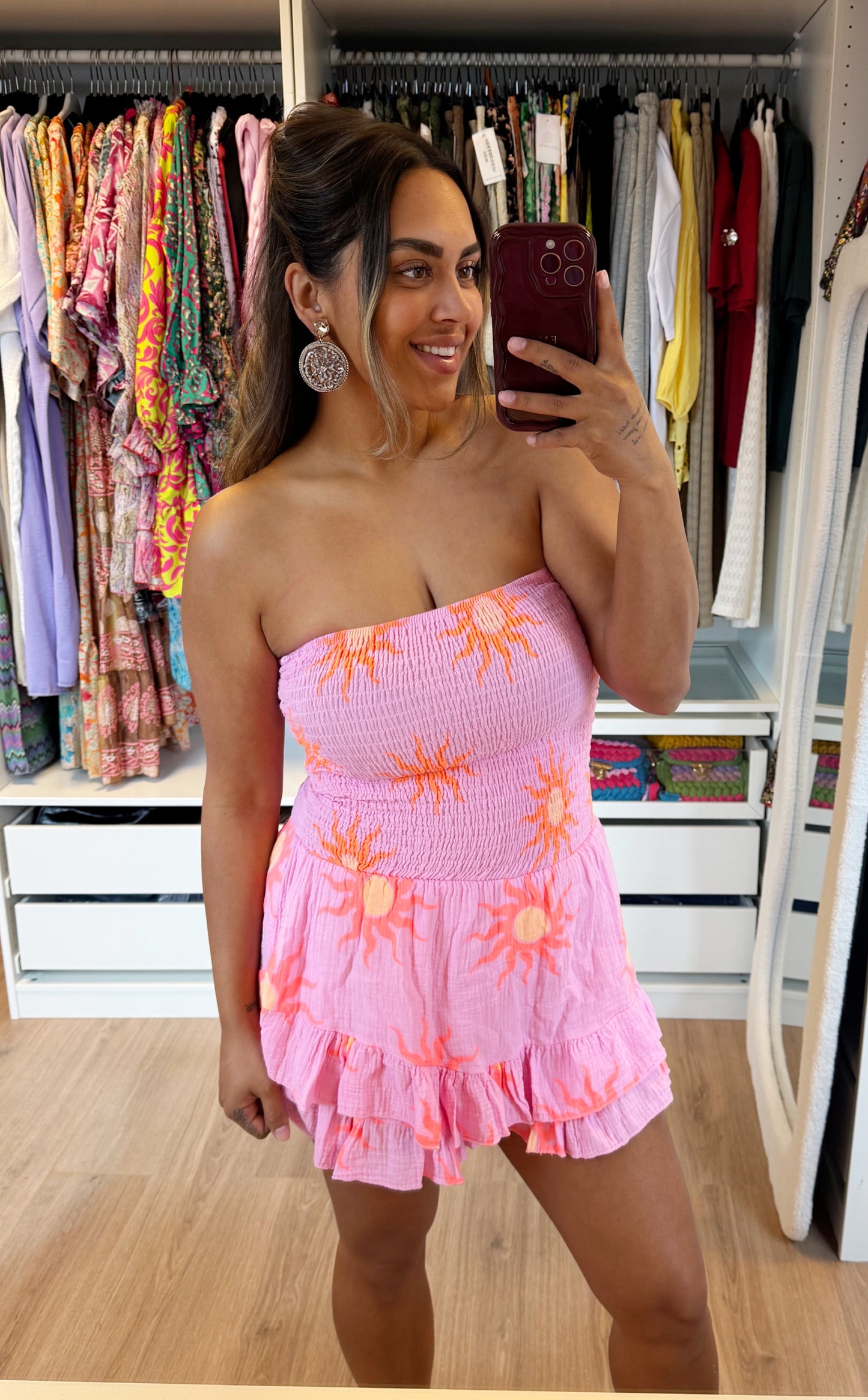 Sunny bandeau jumpsuit pink