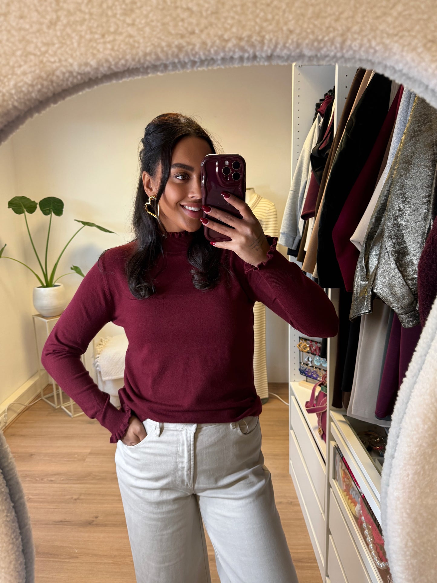 Romy ruffle coltrui bordeaux