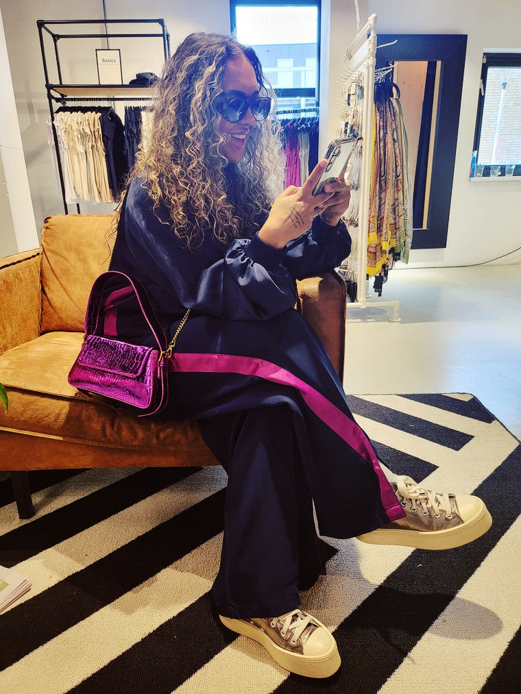 Macy metallic bag purple