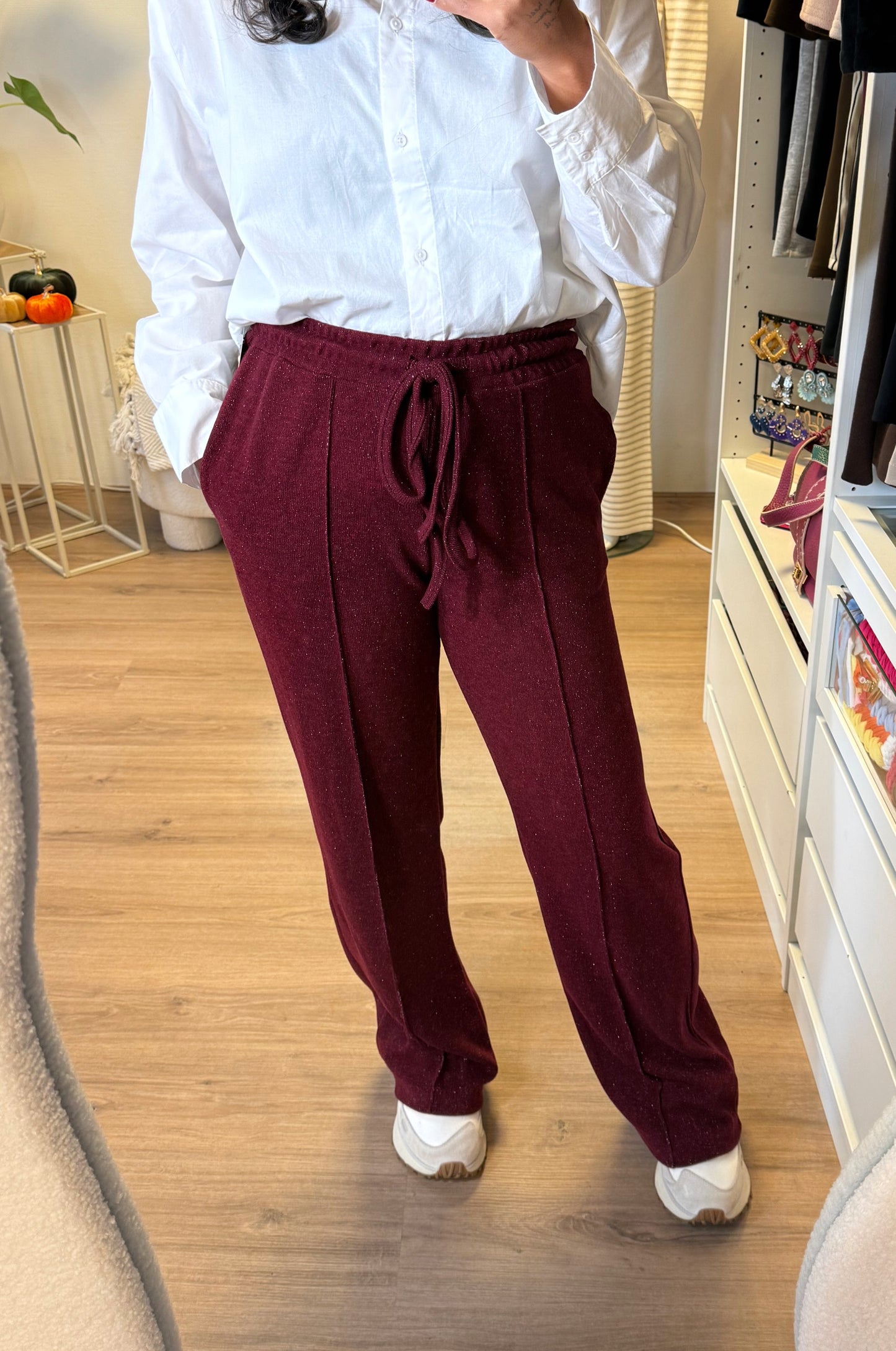 Sophia soft glitter jogger bordeaux