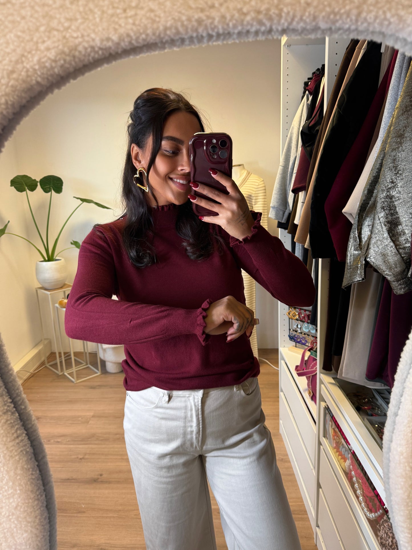 Romy ruffle coltrui bordeaux