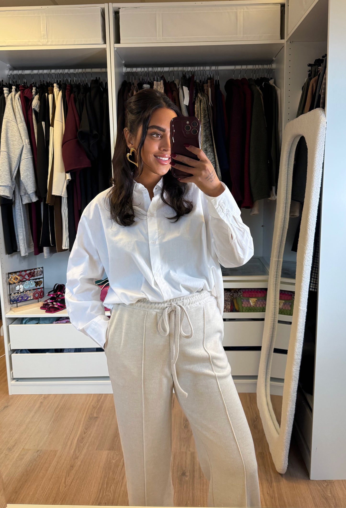 Sophia soft glitter jogger beige