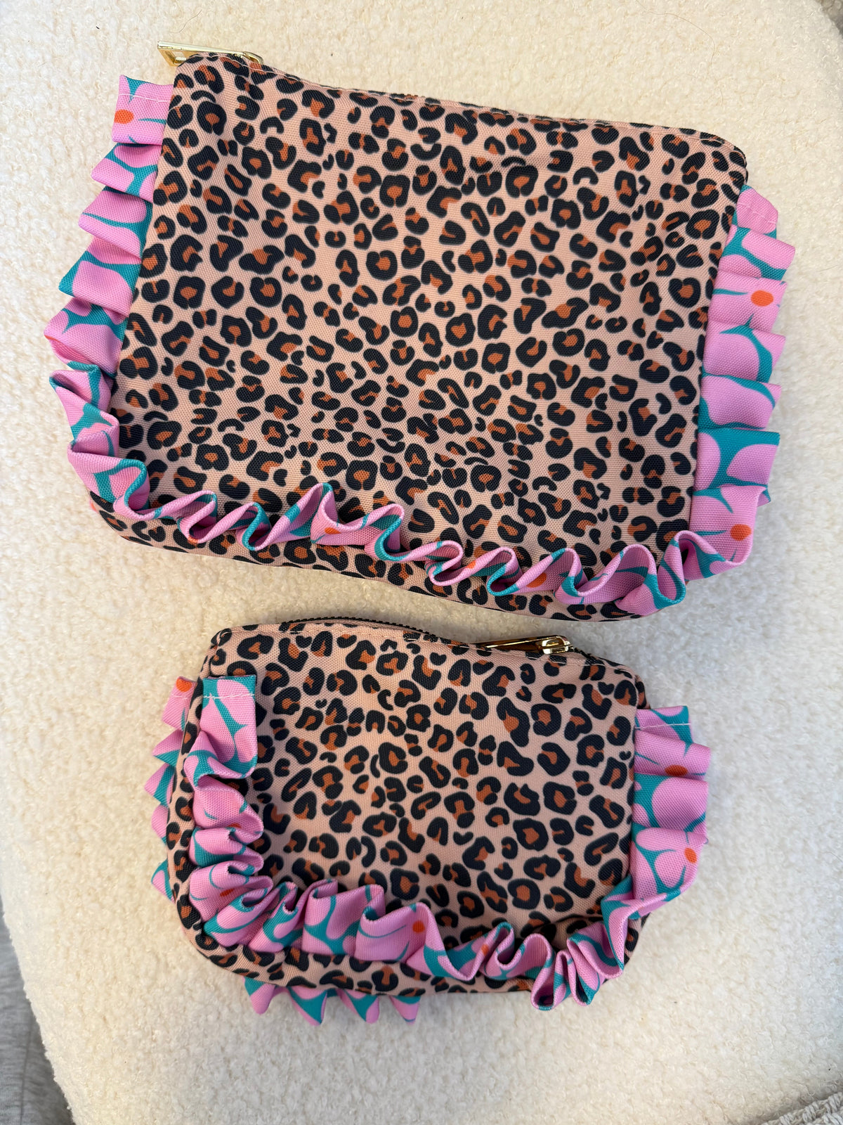 Make-up tas / portemonnee panterprint klein of groot