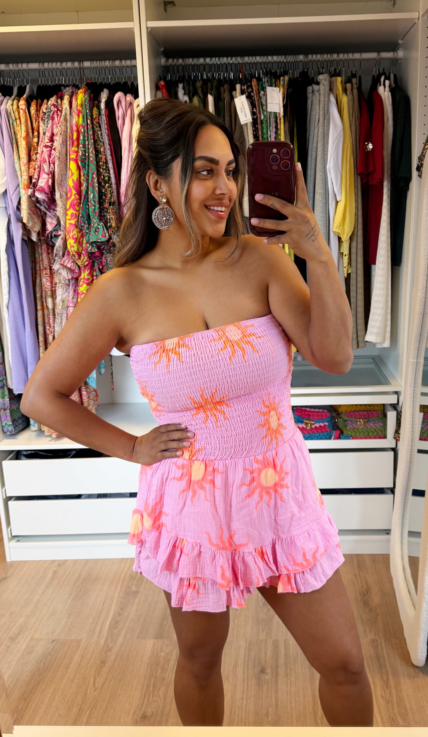 Sunny bandeau jumpsuit pink