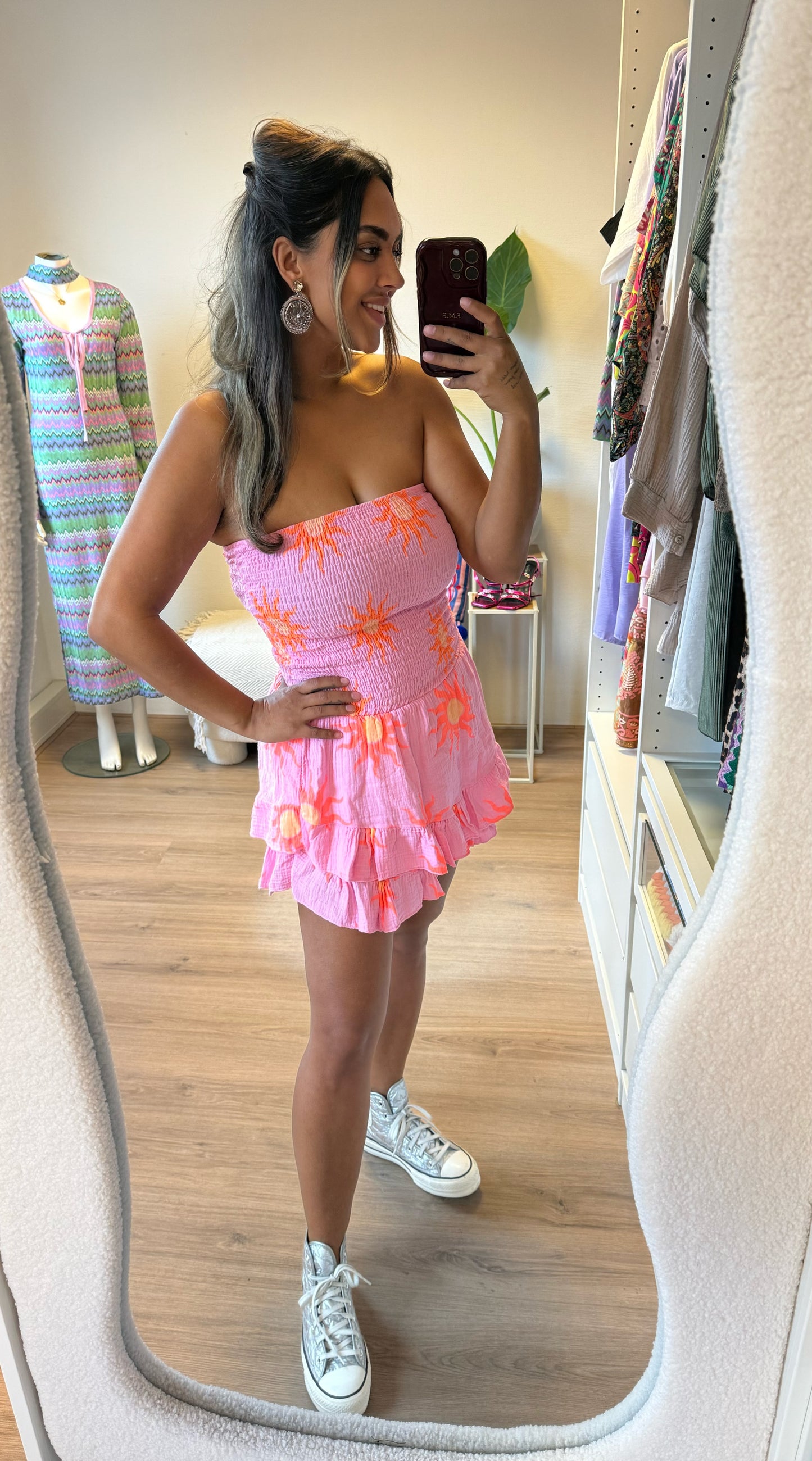 Sunny bandeau jumpsuit pink