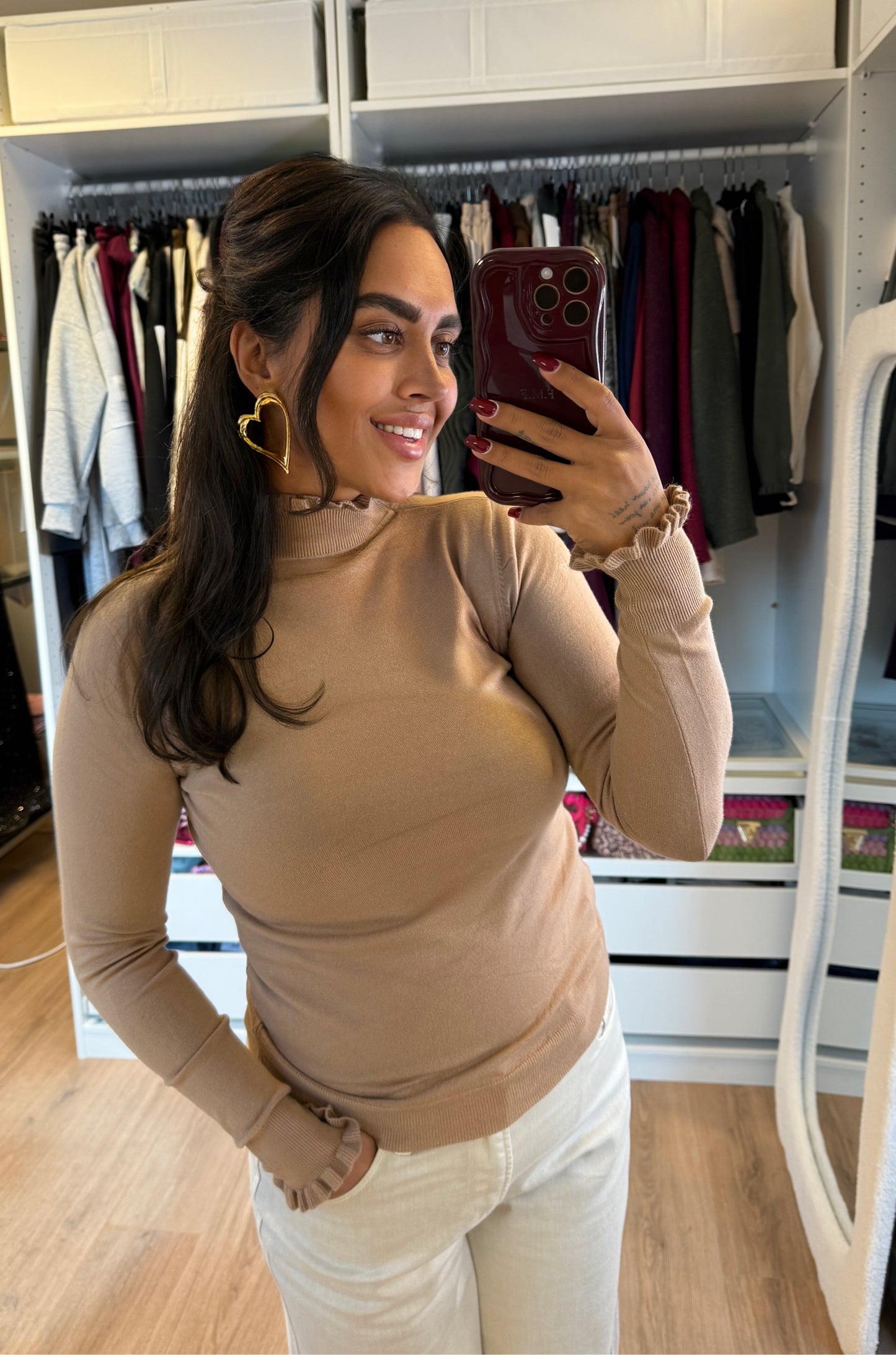 Romy ruffle coltrui camel