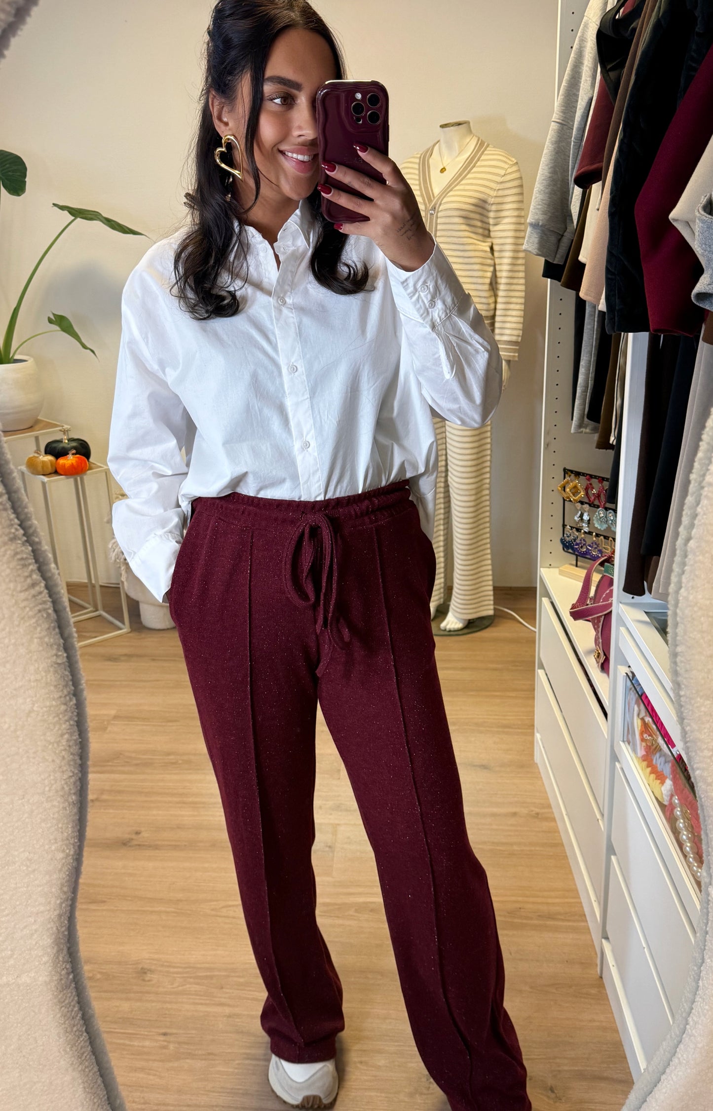 Sophia soft glitter jogger bordeaux