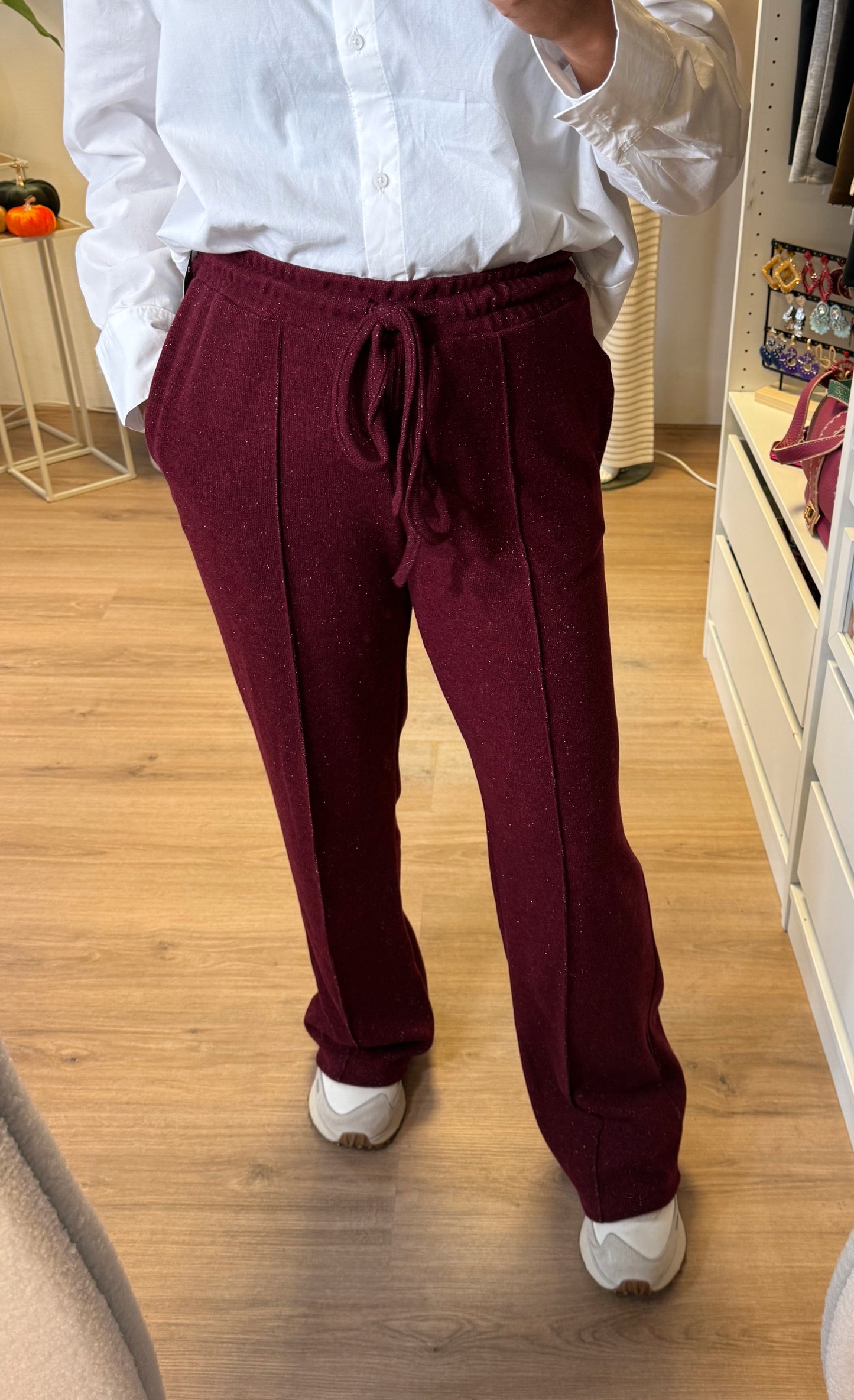Sophia soft glitter jogger bordeaux