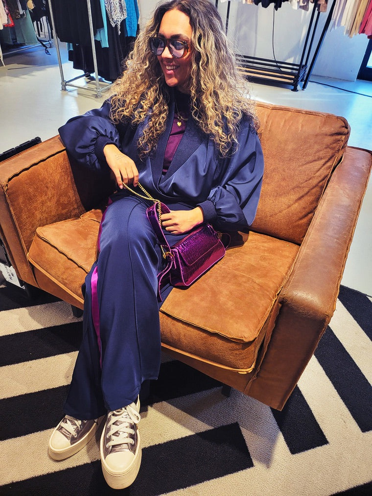 Macy metallic bag purple