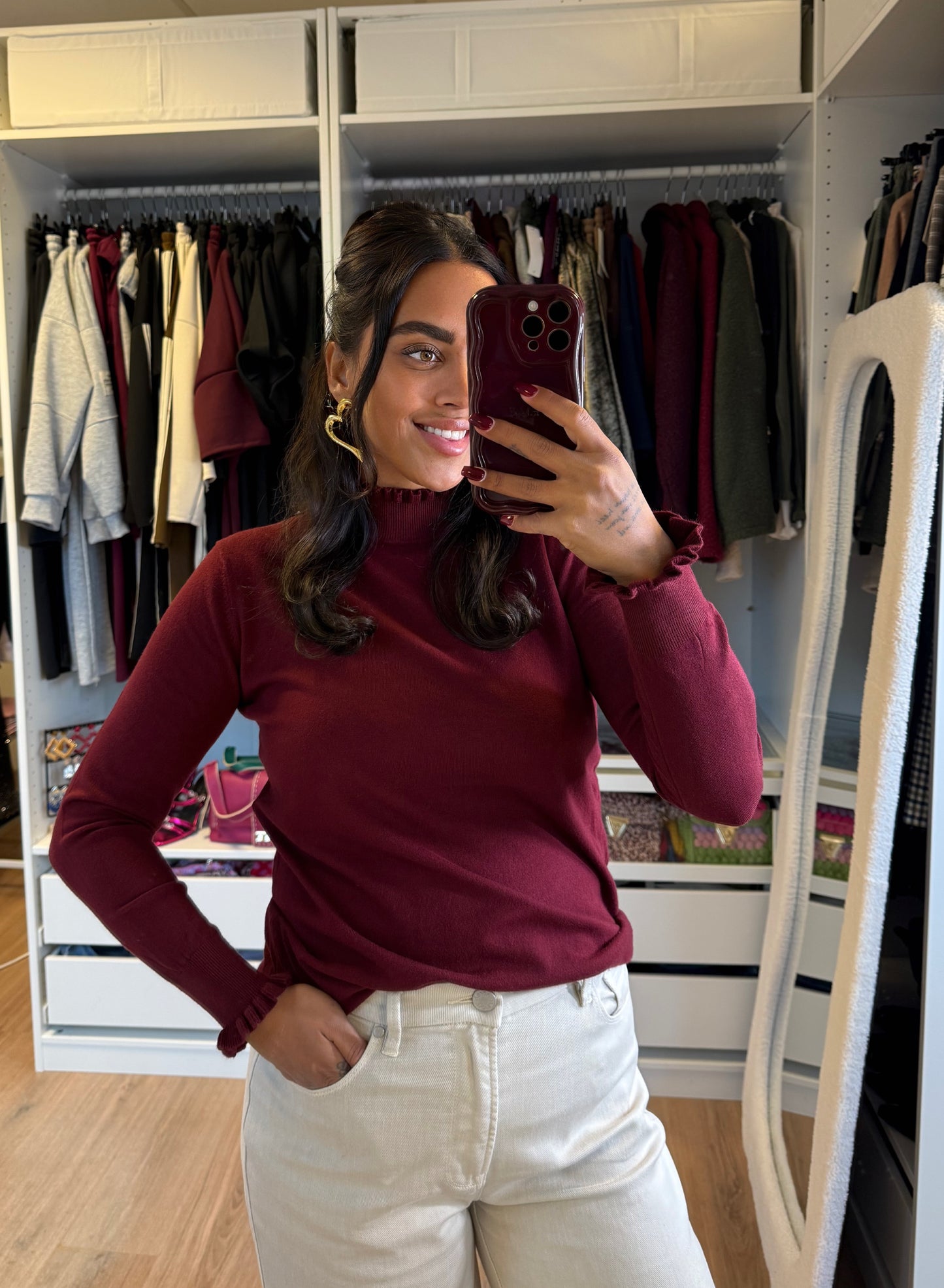 Romy ruffle coltrui bordeaux