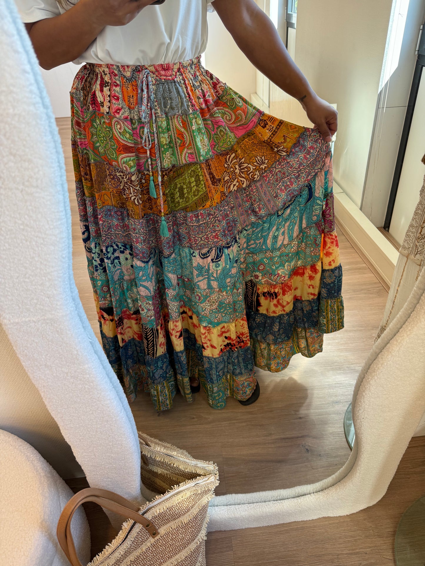 India maxi skirt colorful