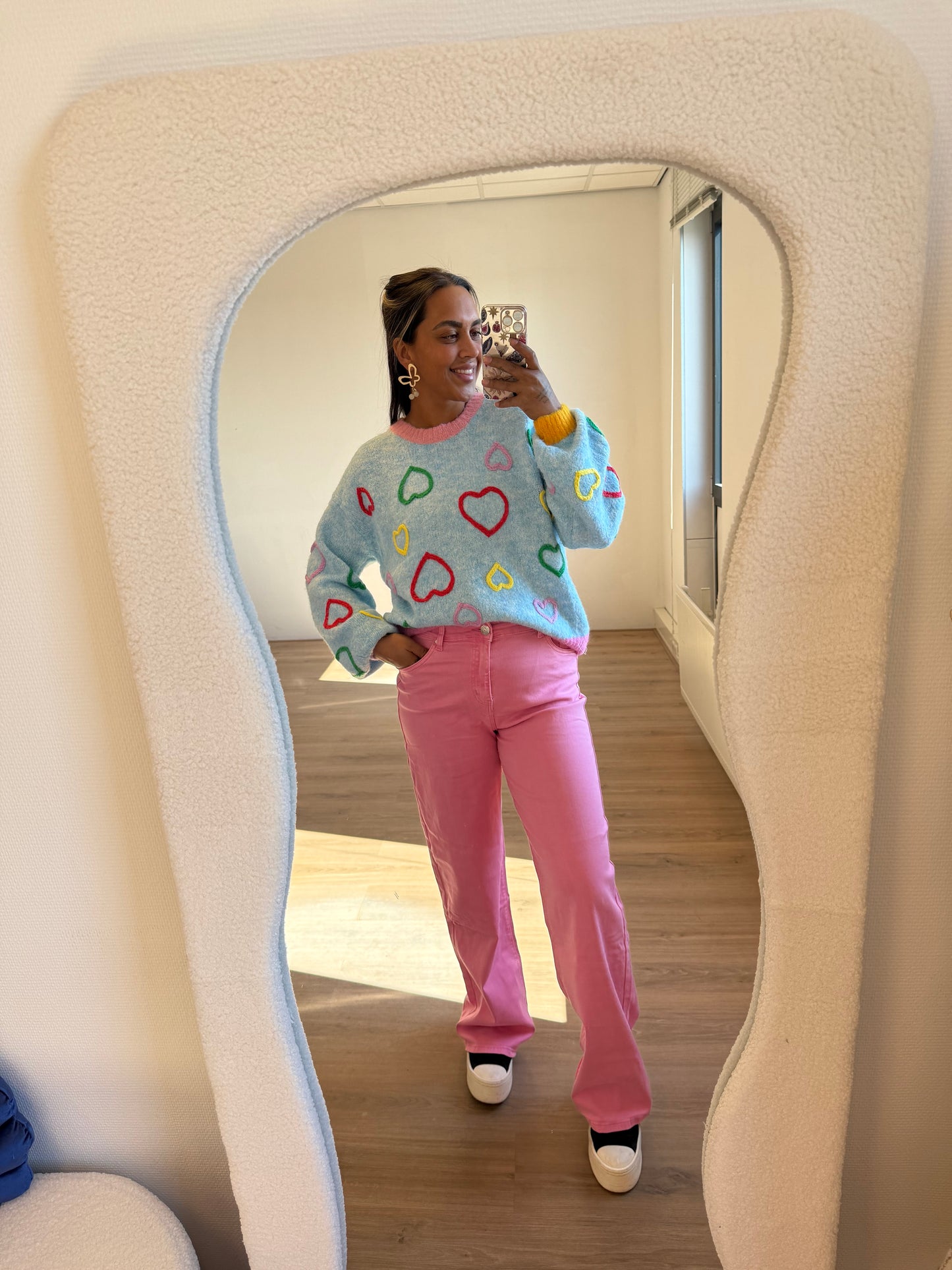 Heart sweater blue