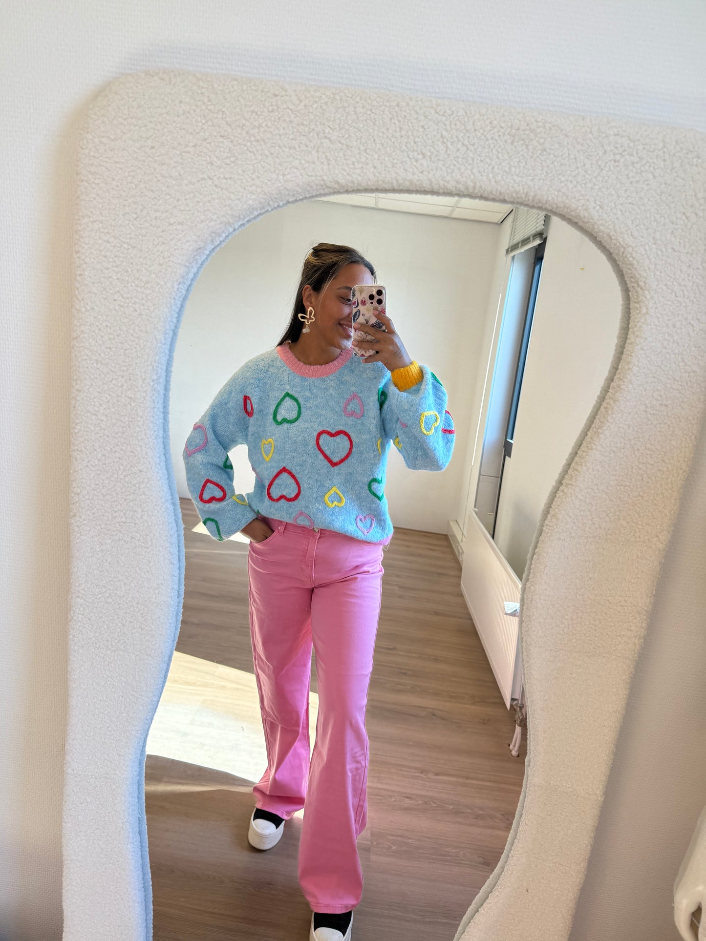 Heart sweater blue