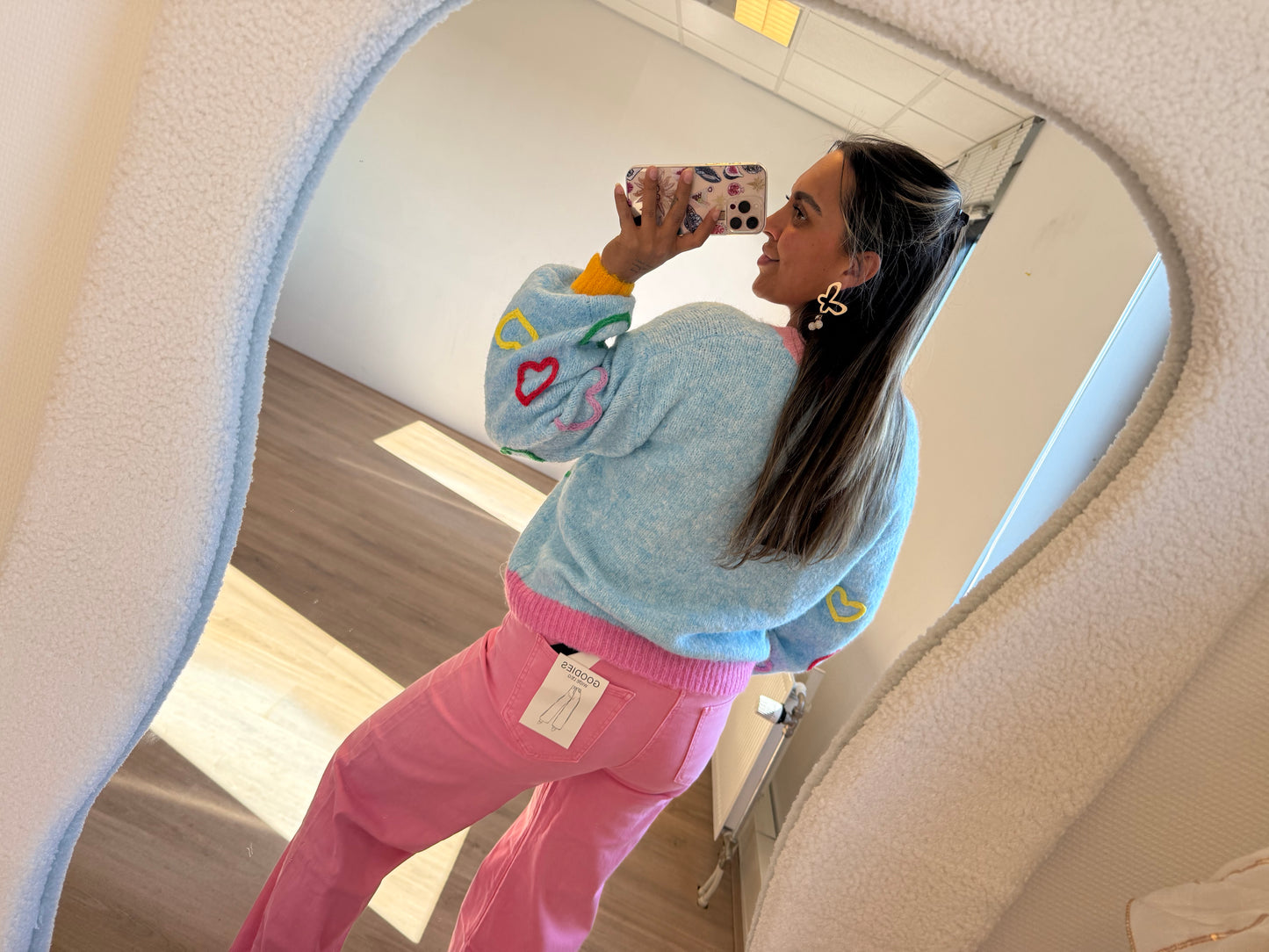 Heart sweater blue