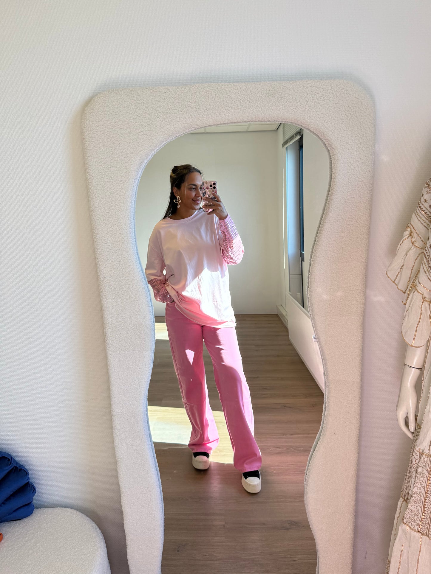 Gigi longsleeve glitter T-shirt pink