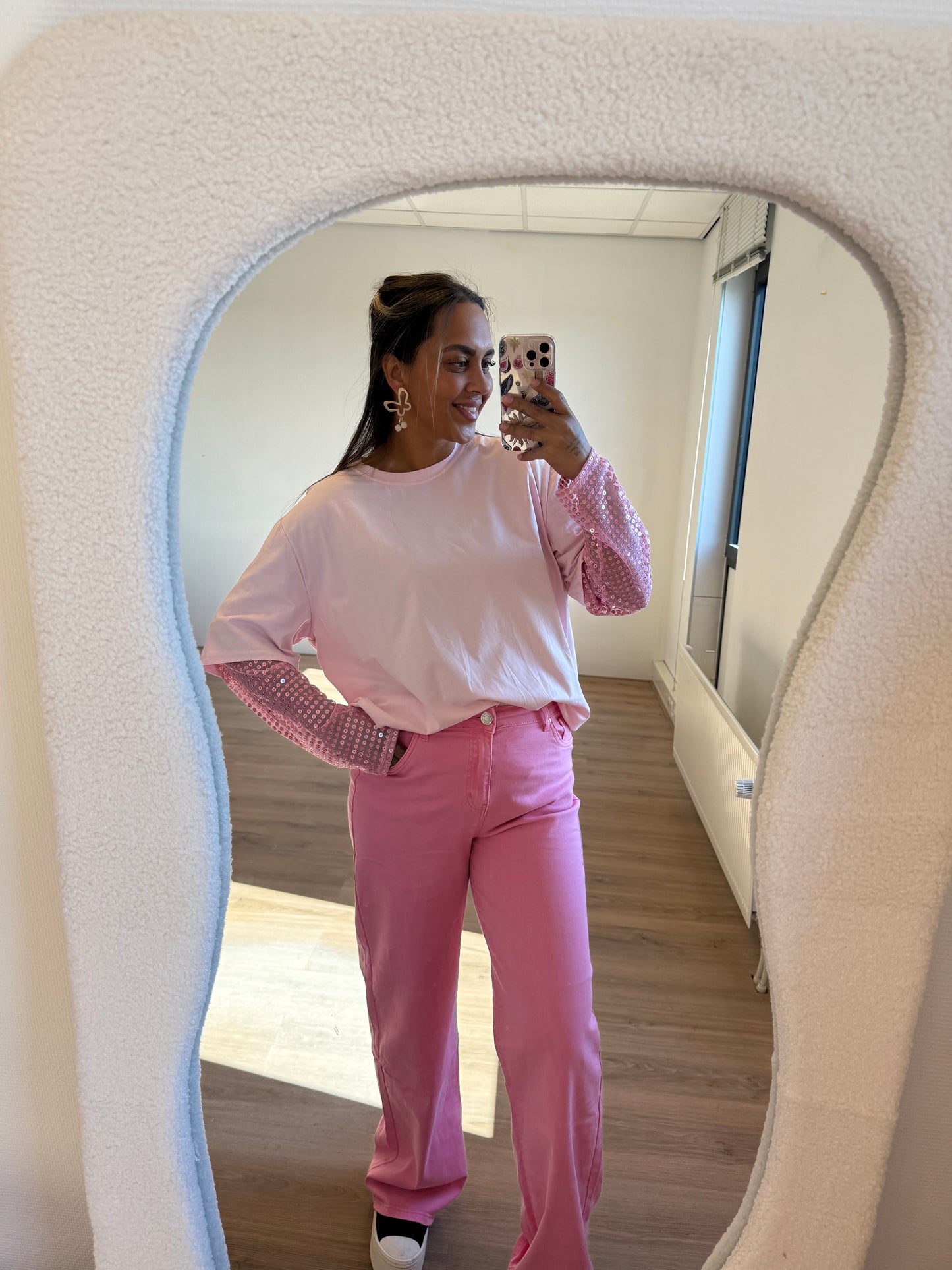 Gaya wide leg jeans pink