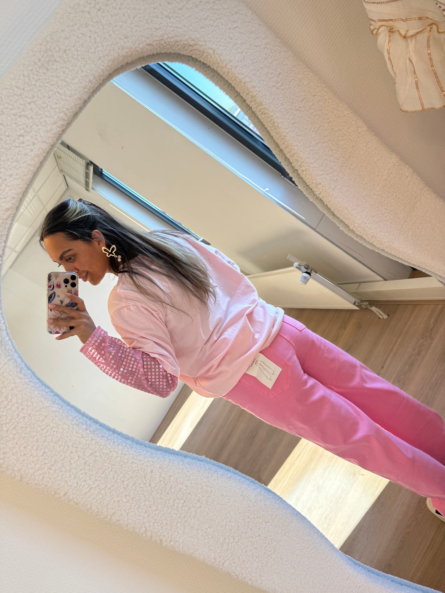 Gaya wide leg jeans pink