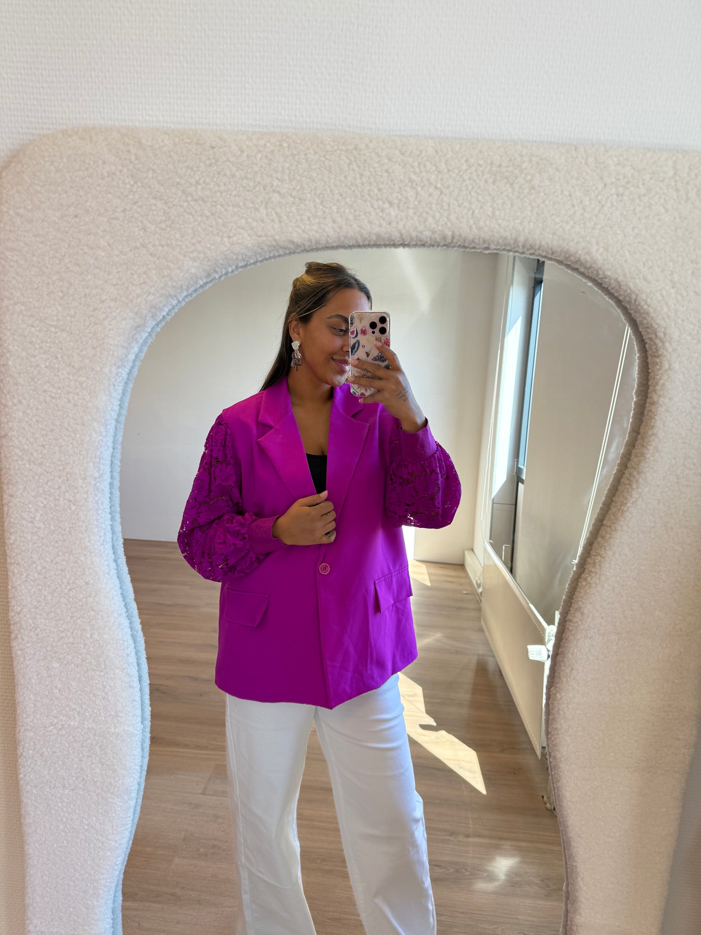 Lina lace blazer magenta