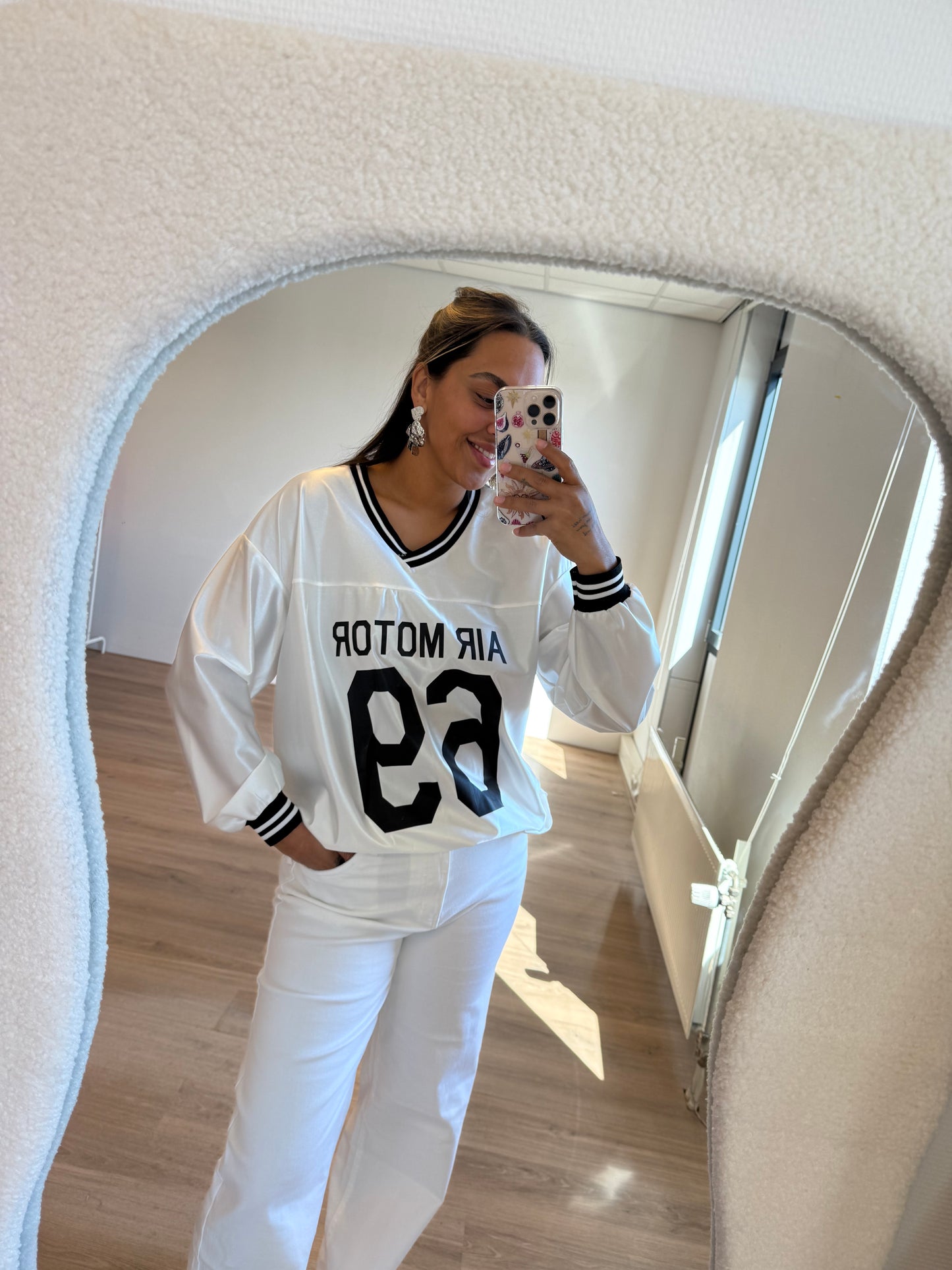 Jersey longsleeve shiny white