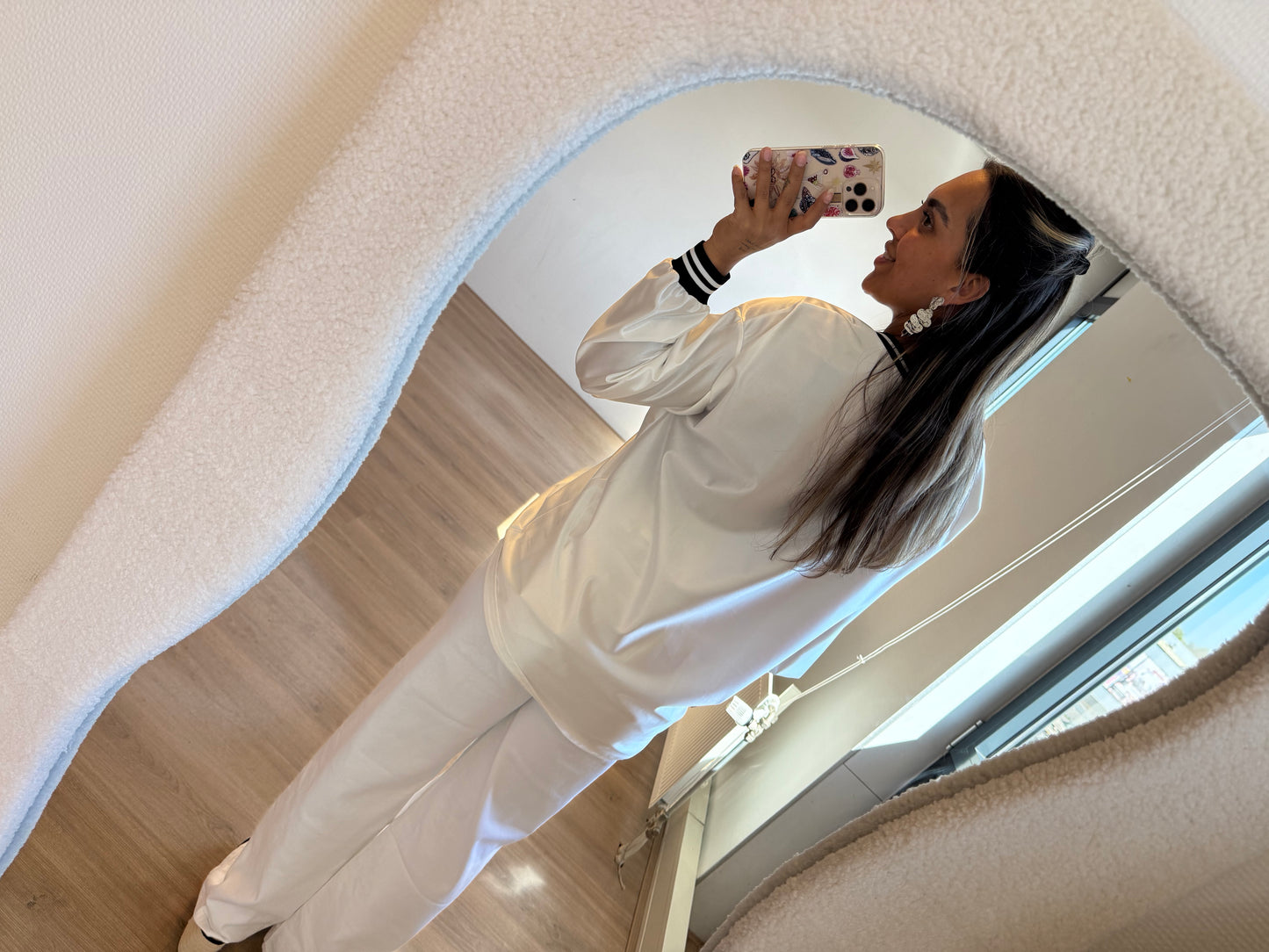 Jersey longsleeve shiny white