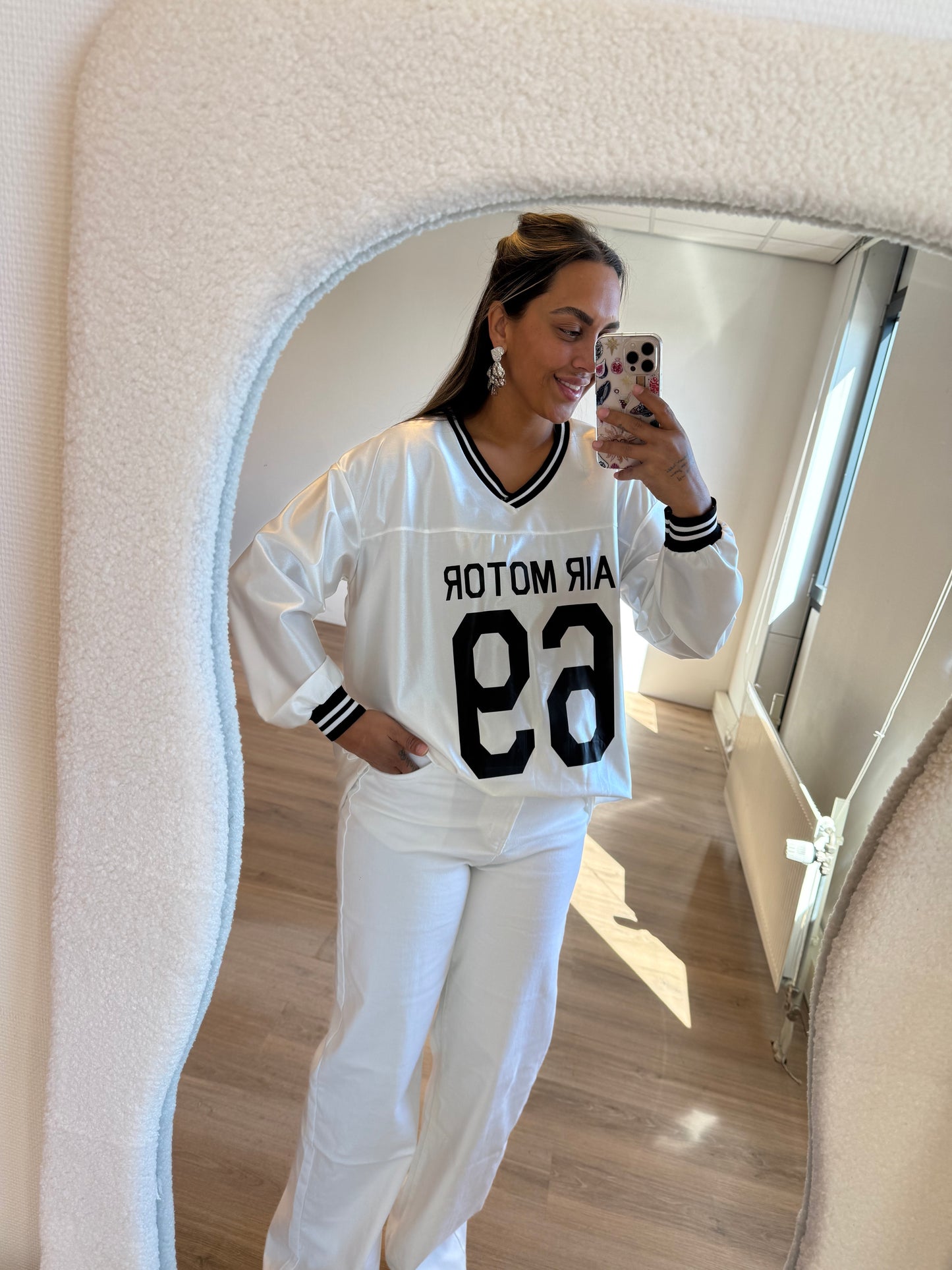 Jersey longsleeve shiny white