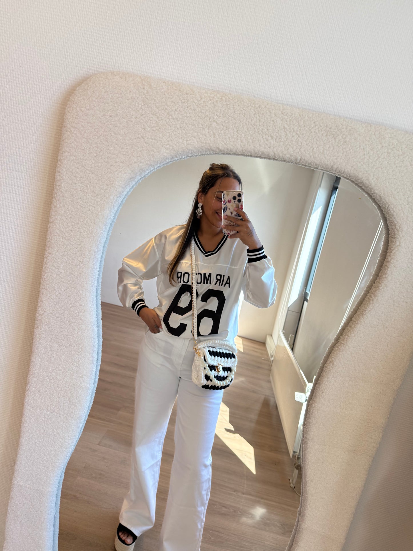 Jersey longsleeve shiny white