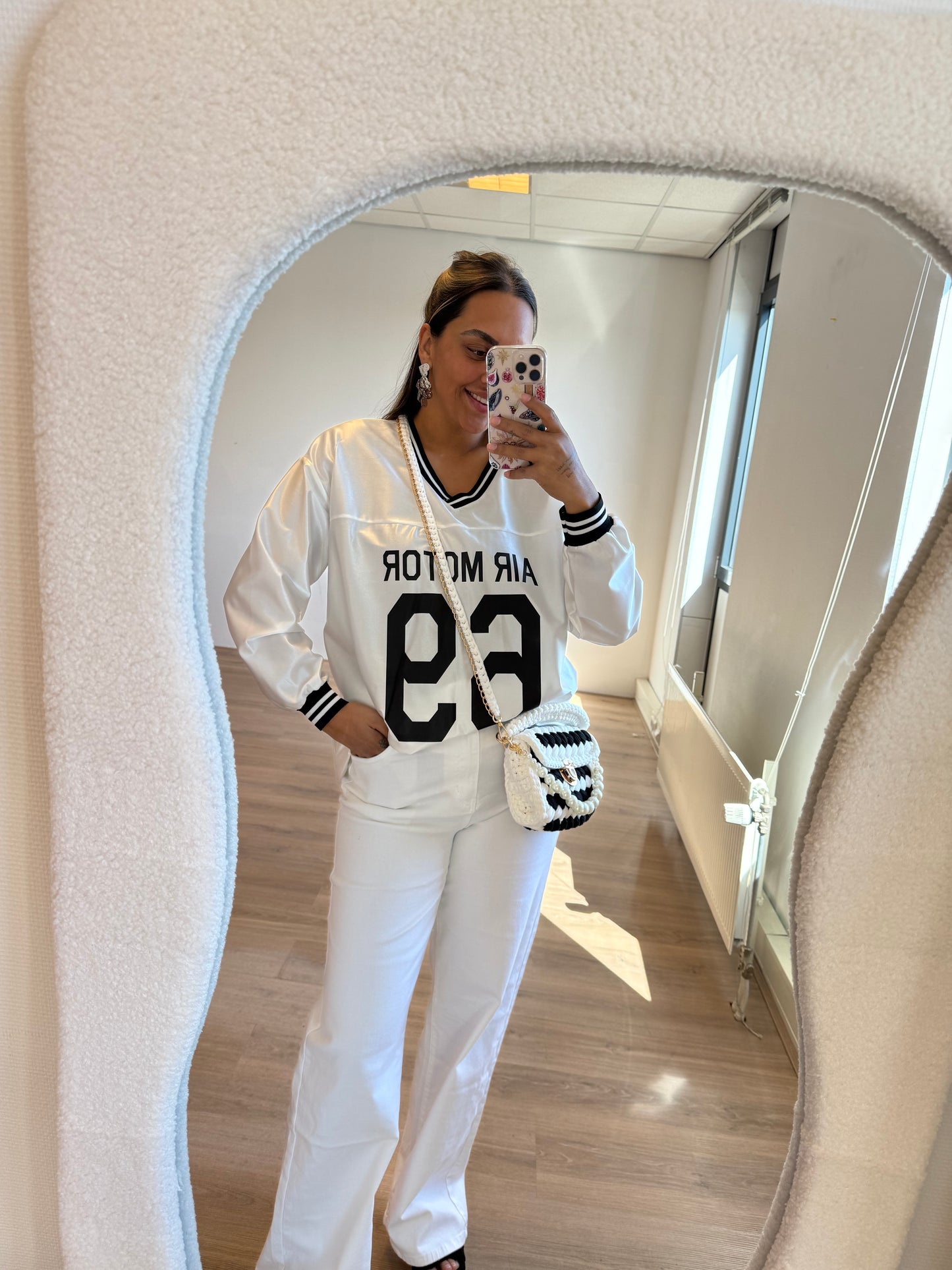Jersey longsleeve shiny white