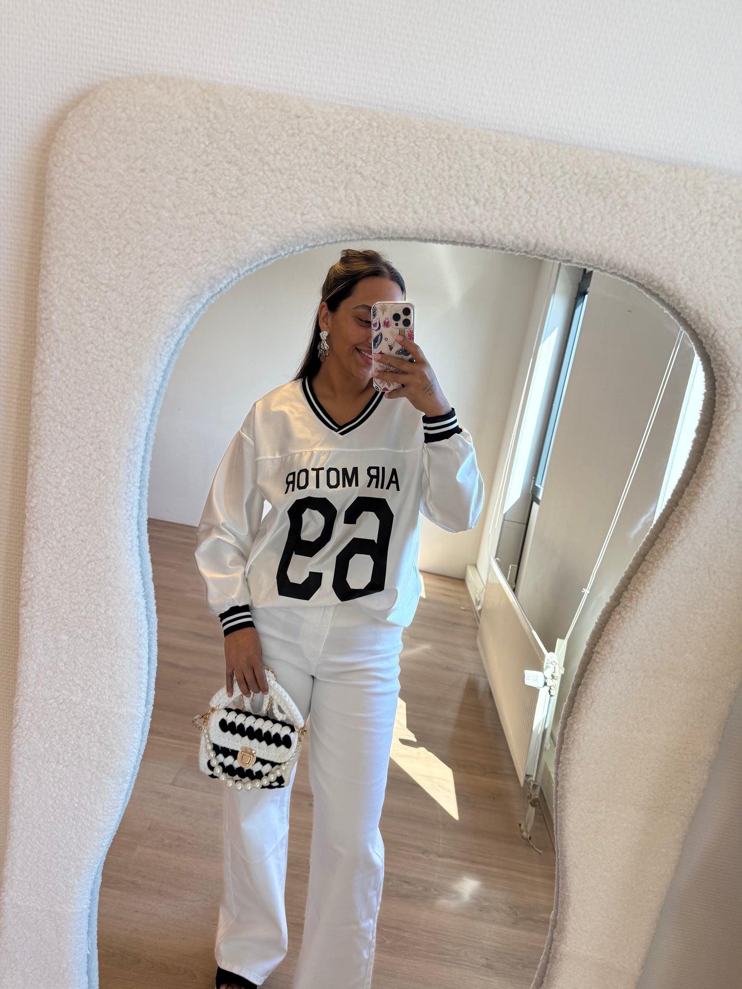 Olivia braided bag white & black
