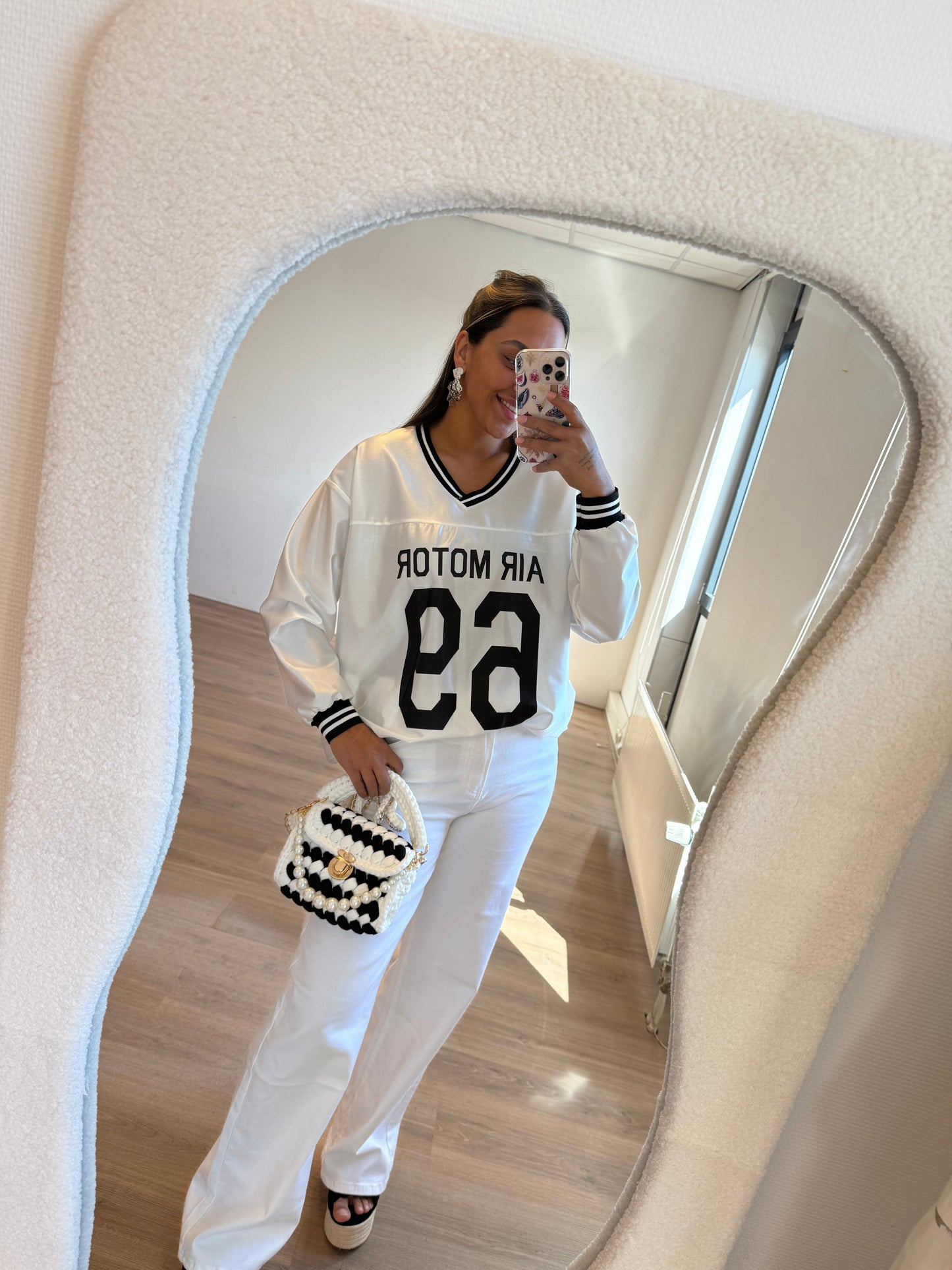 Jersey longsleeve shiny white