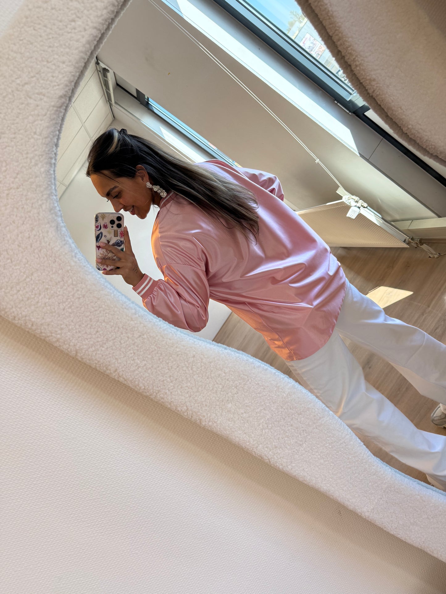 Jersey longsleeve shiny pink