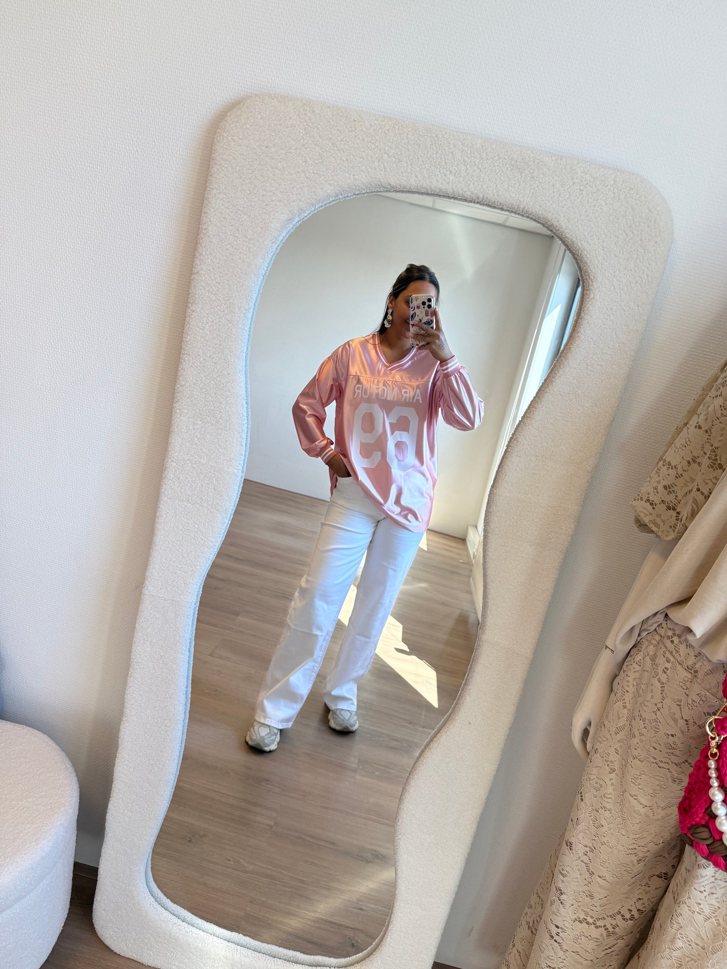 Jersey longsleeve shiny pink