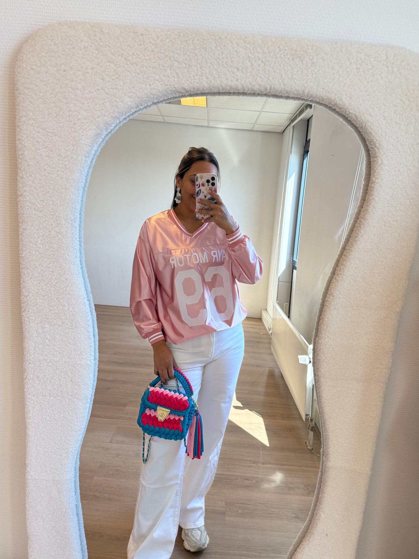 Jersey longsleeve shiny pink