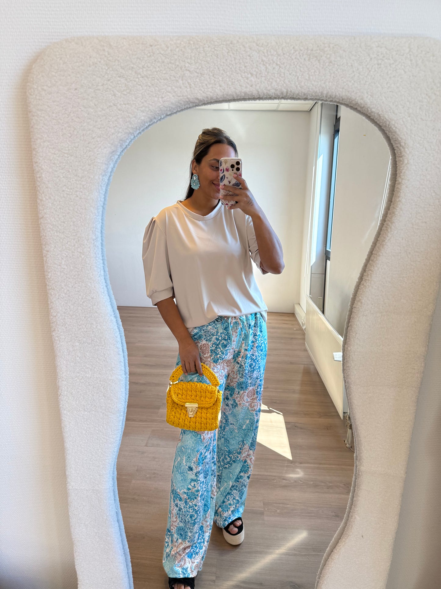 Tiffany travel pants lightblue & beige