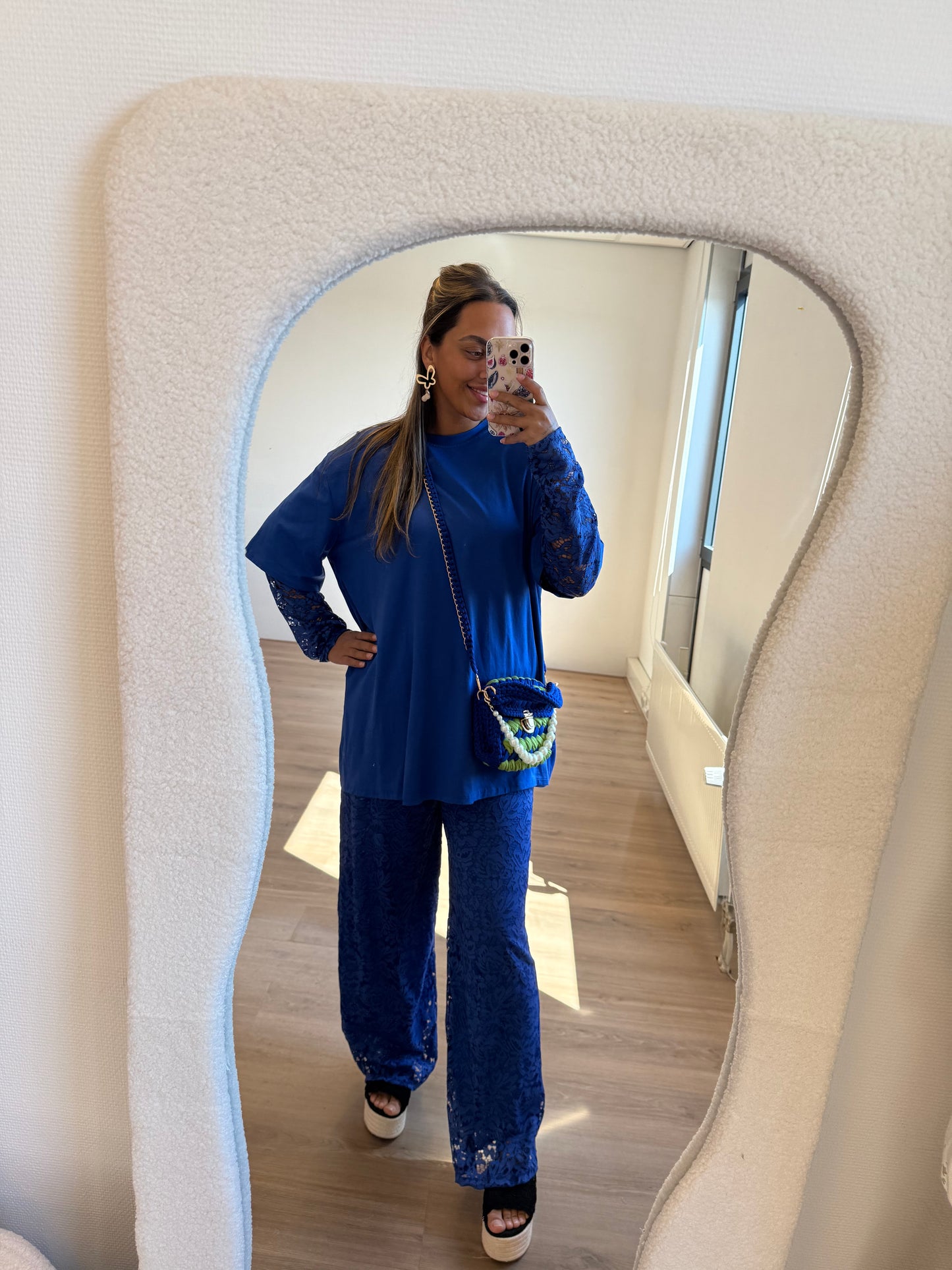 Leah lace pants kobalt