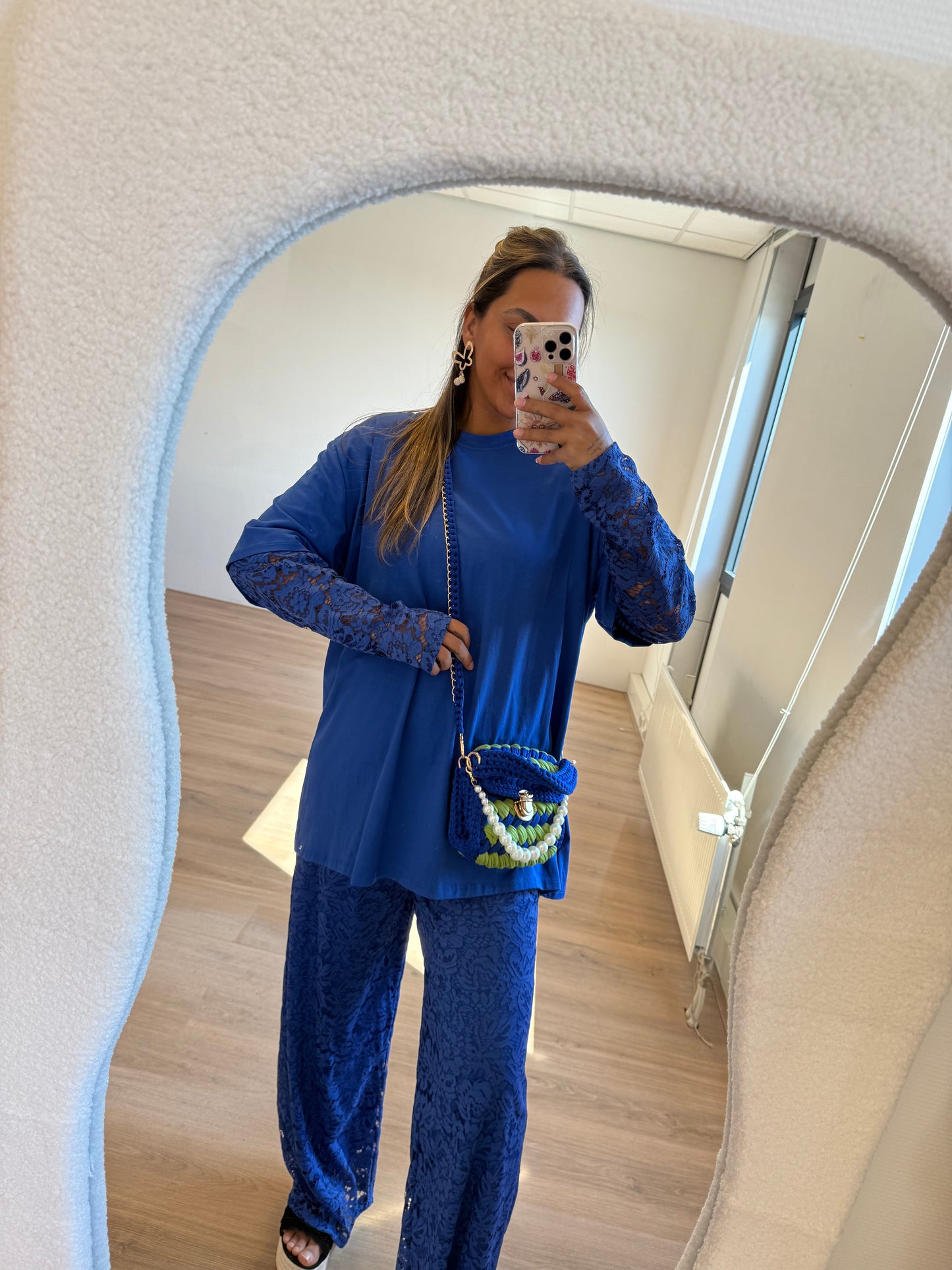 Leah lace pants kobalt